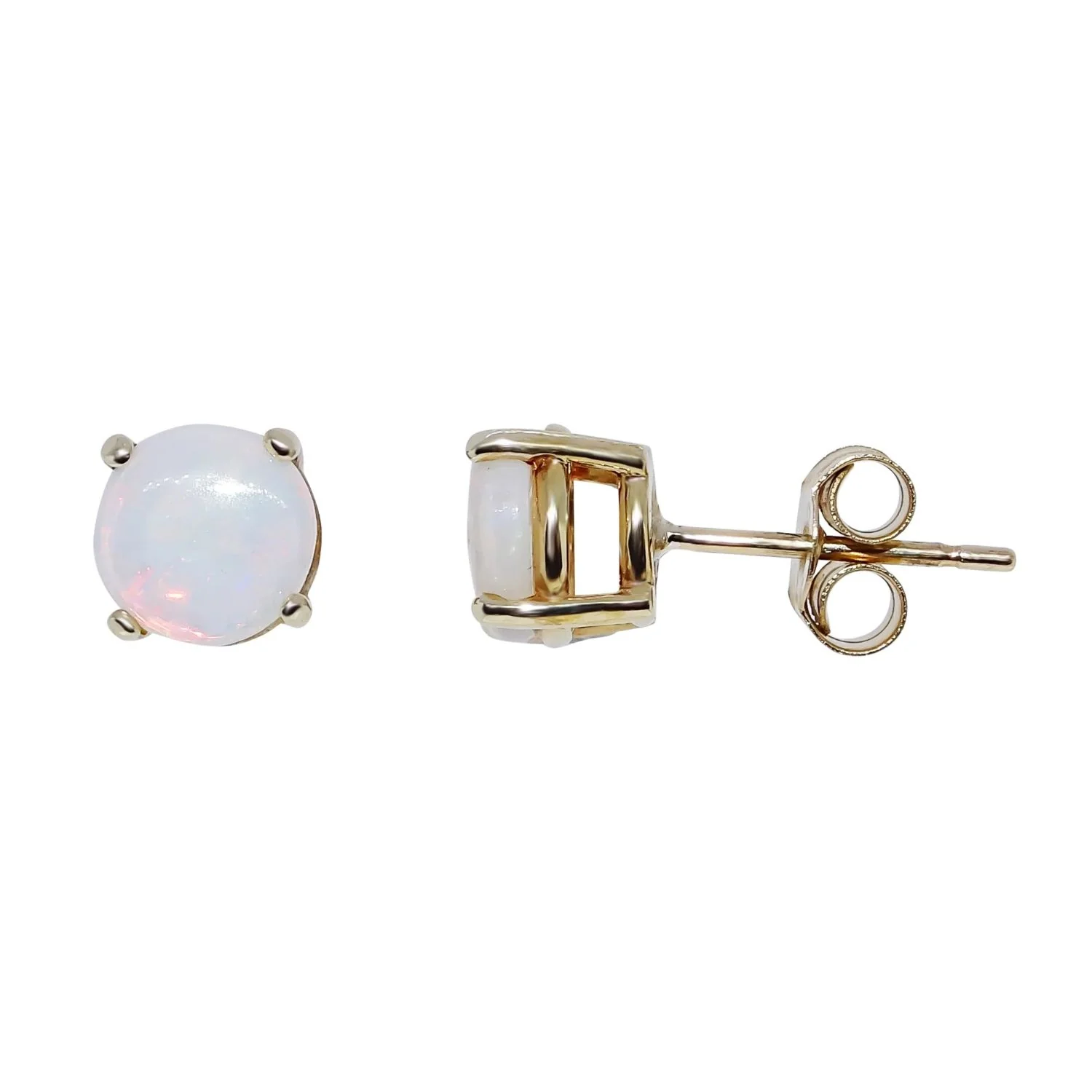 Opal 9ct Yellow Gold Stud Earrings - Image 2