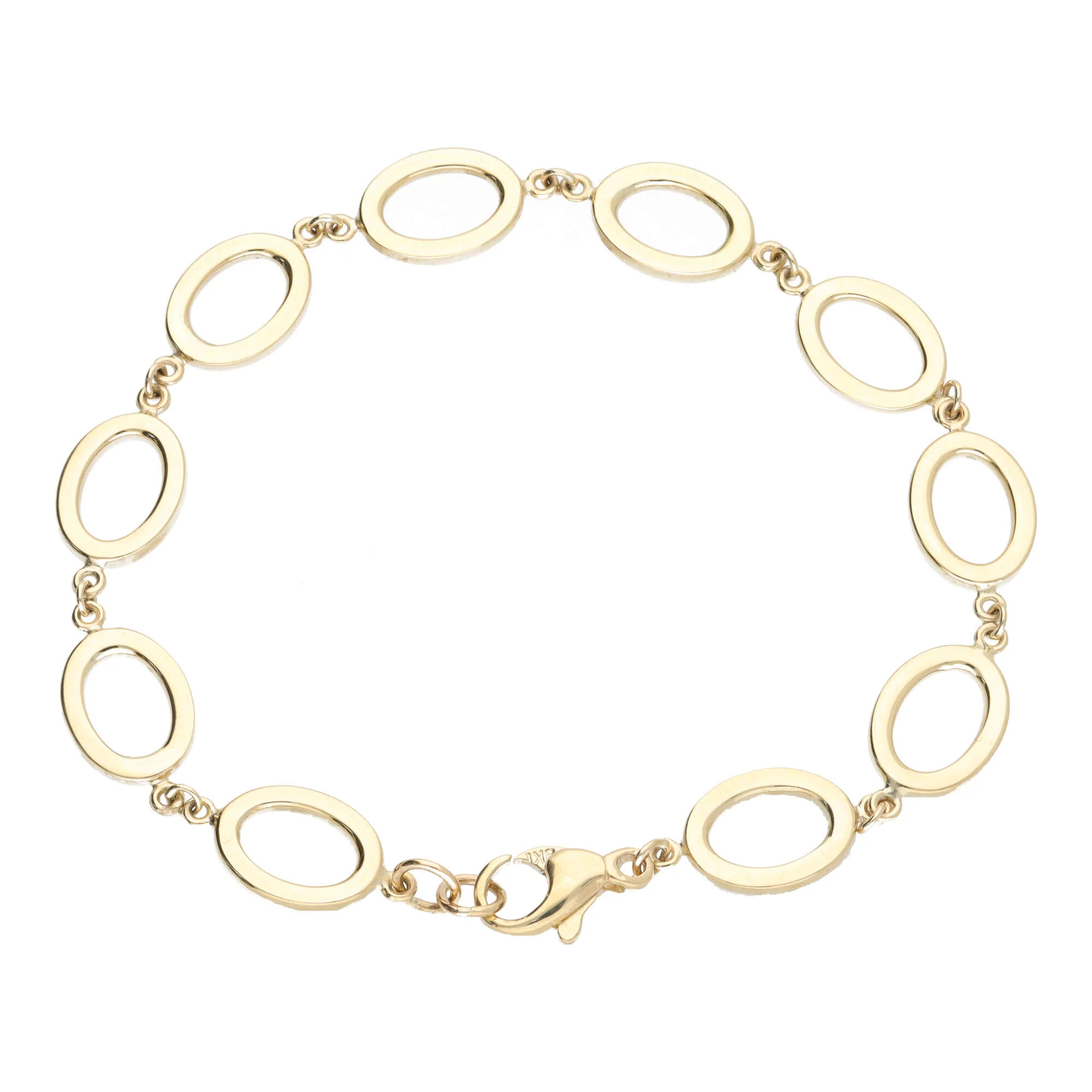 Open Oval 9ct yellow Gold Bracelet - Image 2