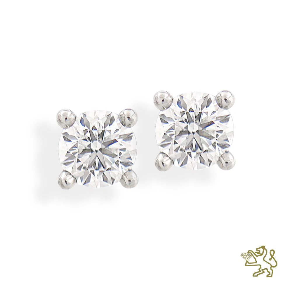 Open Tulip PL 1.00ct F SI1 Diamond Platinum Earrings