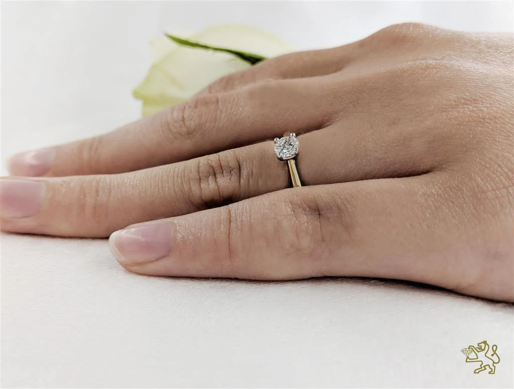 Open Tulip Solitaire 0.30ct F VS2 Diamond Yellow Gold/Platinum Ring - Image 2