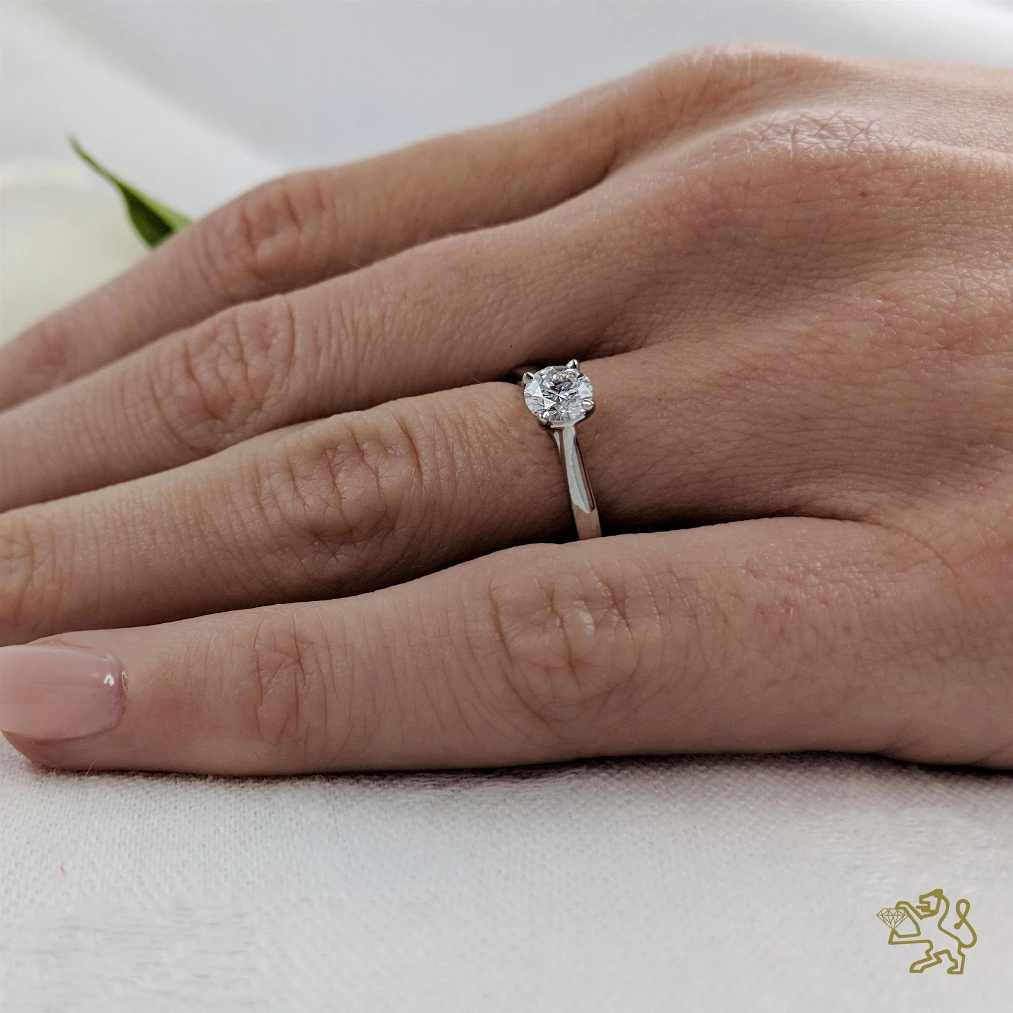 Open Tulip Solitaire 0.30ct G SI1 Diamond Platinum Ring - Image 2