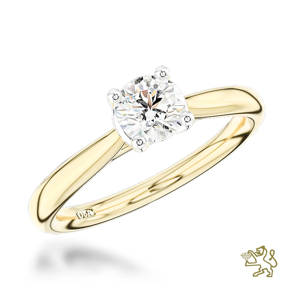 Open Tulip Solitaire 0.40ct F SI1 Diamond Yellow Gold/Platinum Ring