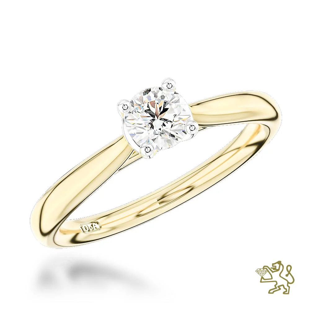 Open Tulip Solitaire 0.40ct F VS2 Diamond Yellow Gold/Platinum Ring