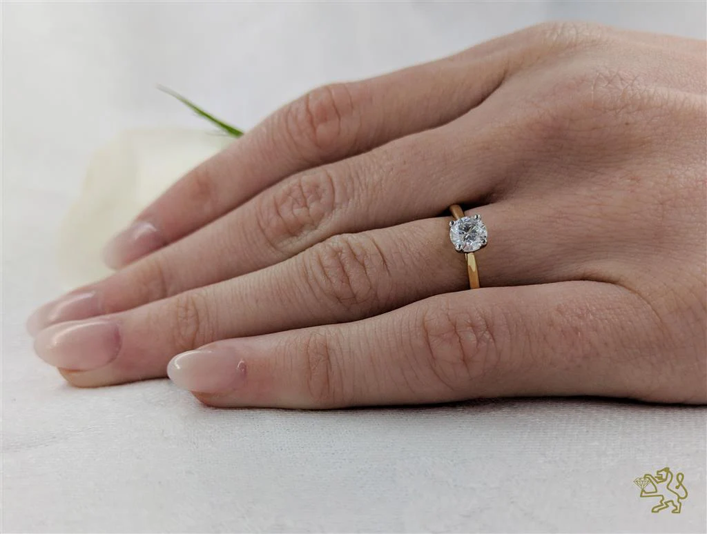 Open Tulip Solitaire 0.50ct E SI1 Diamond Yellow Gold/Platinum Ring - Image 2