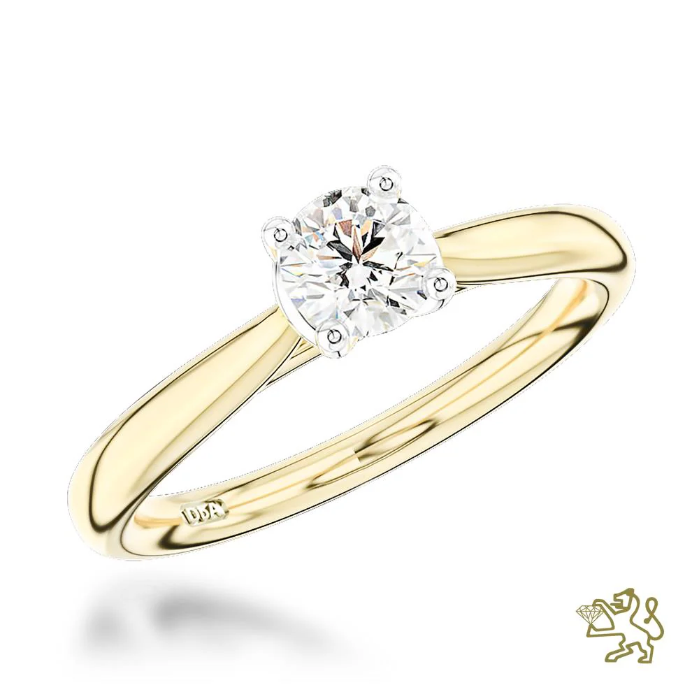 Open Tulip Solitaire 0.50ct E VS2 Diamond Yellow Gold/Platinum Ring