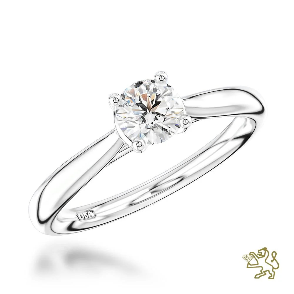 Open Tulip Solitaire 0.51ct F SI1 Diamond Platinum Ring