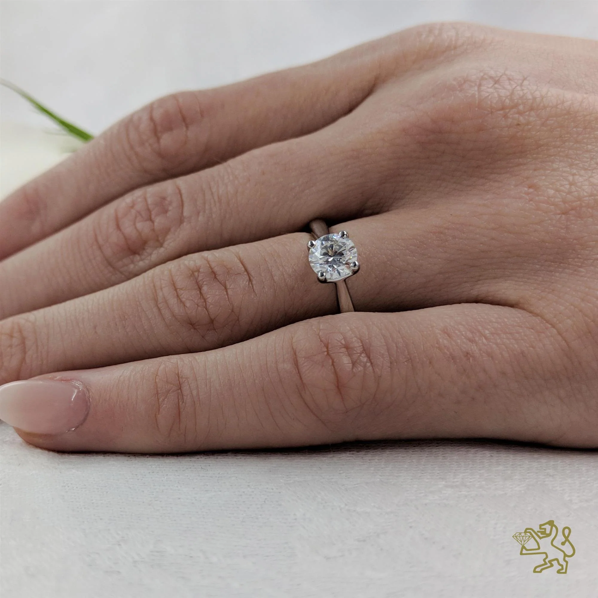 Open Tulip Solitaire 0.70ct F SI1 Diamond Platinum Ring - Image 2