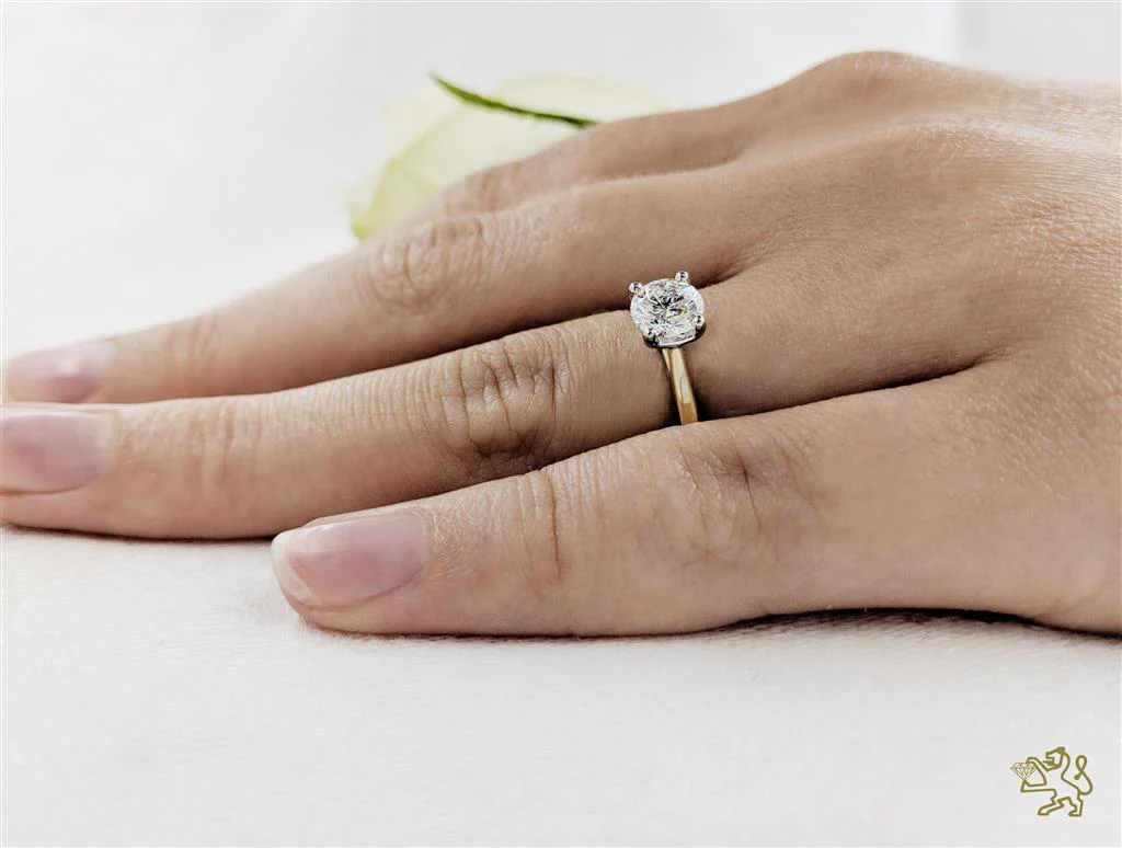 Open Tulip Solitaire 0.80ct F VS2 Diamond Yellow Gold/Platinum Ring - Image 2