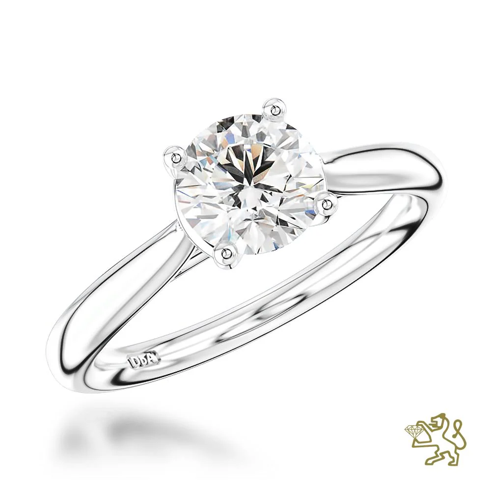Open Tulip Solitaire 0.90ct F VS2 Diamond Platinum Ring