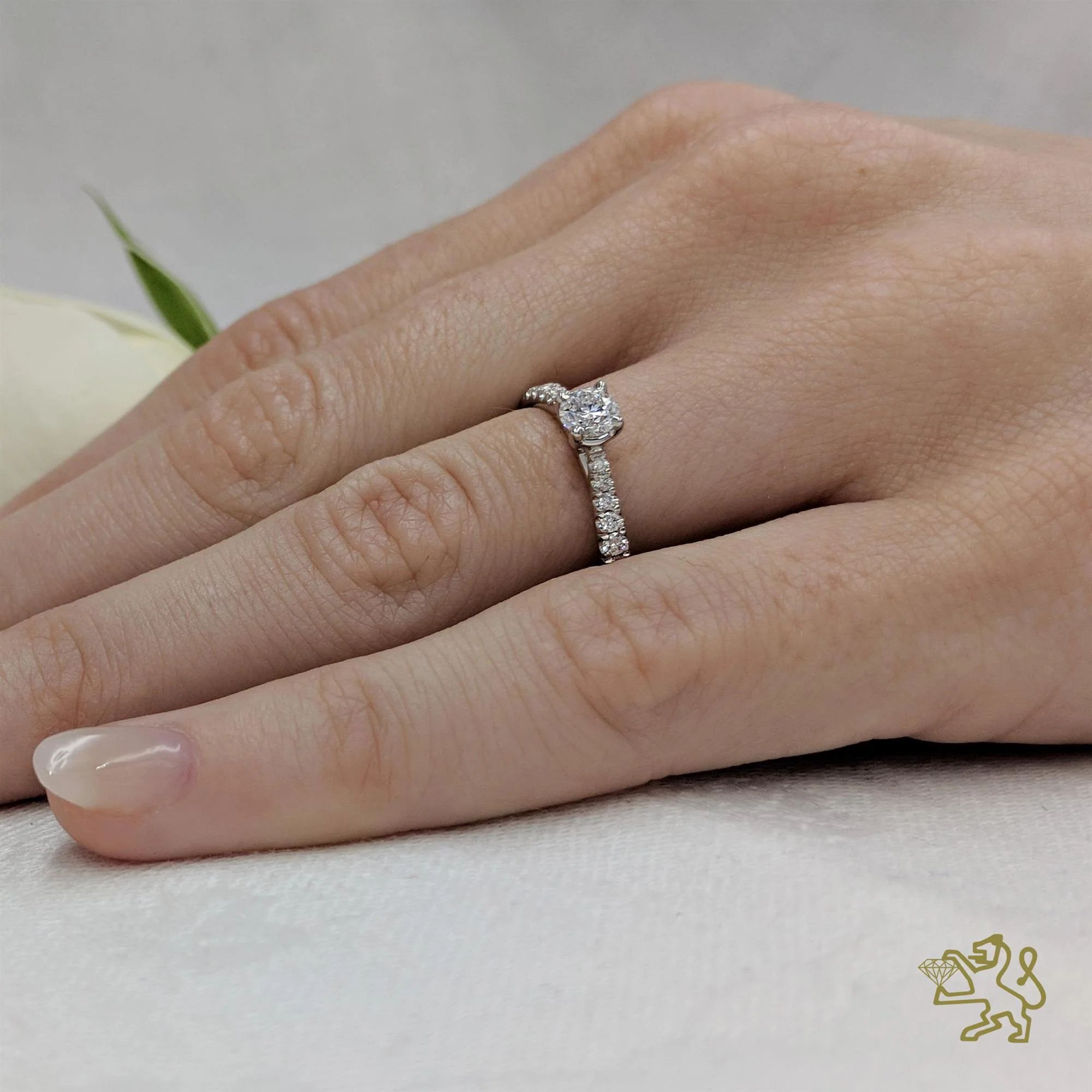 Petite Skye Classic Round Solitaire 0.20ct F VS Diamond Platinum Ring - Image 2