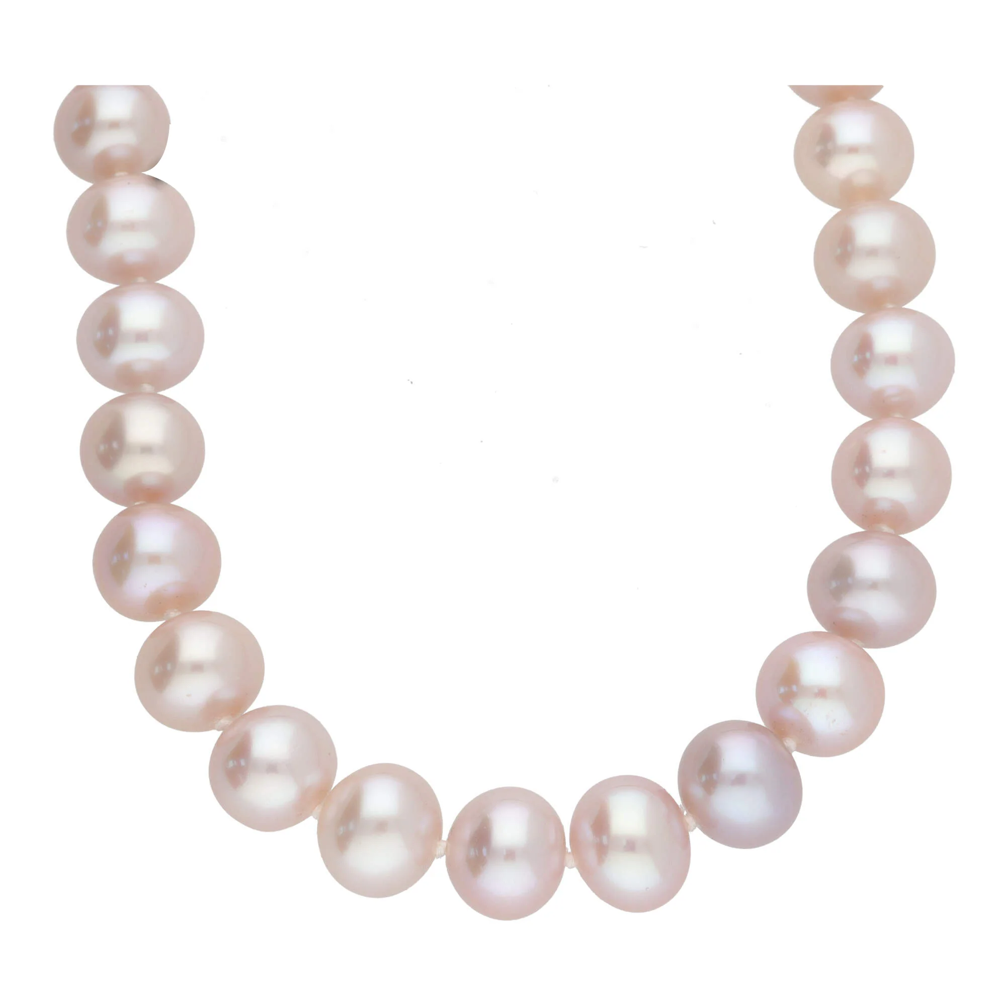 Pink 10mm Freshwater Pearl 14ct White Gold Necklace