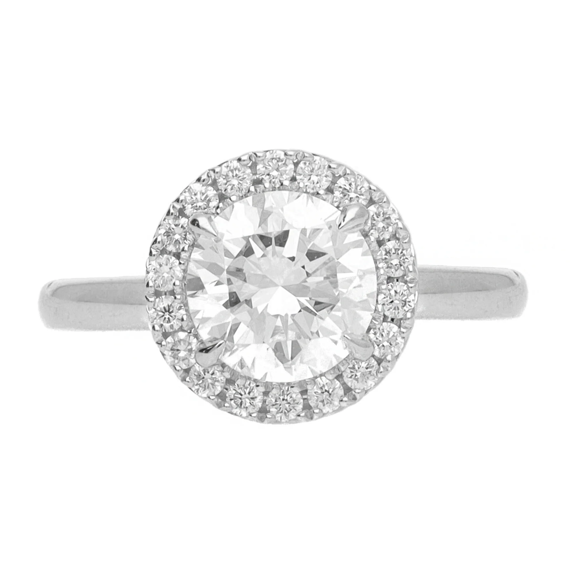 Laboratory Grown 1.98ct Round Brilliant Cut Diamond Platinum Cluster Ring - Image 2