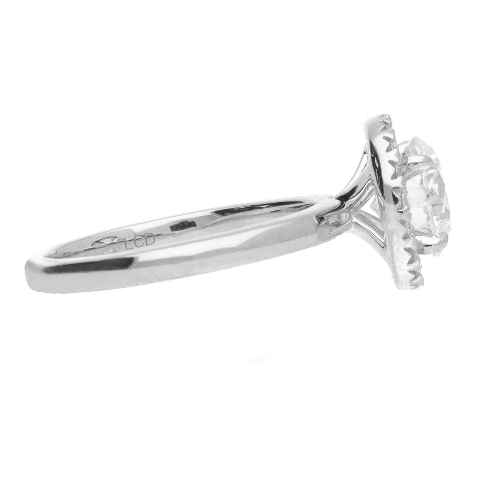 Laboratory Grown 1.98ct Round Brilliant Cut Diamond Platinum Cluster Ring - Image 4