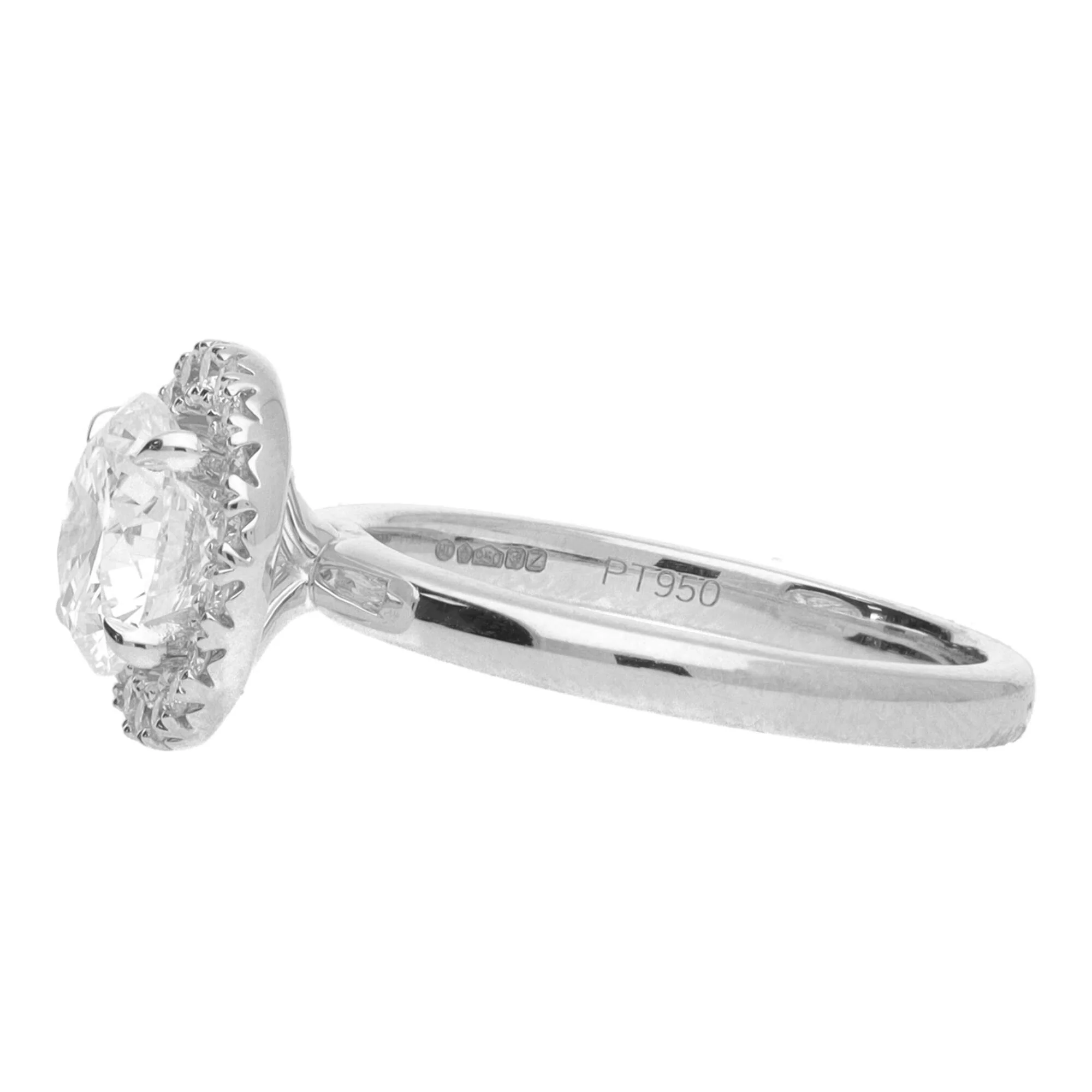 Laboratory Grown 1.98ct Round Brilliant Cut Diamond Platinum Cluster Ring - Image 5