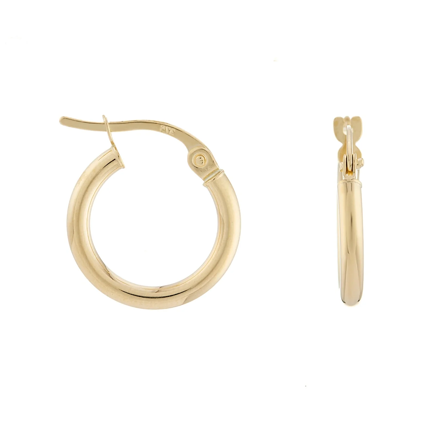 Polished 9ct Yellow Gold Hoop Earrings - Image 2