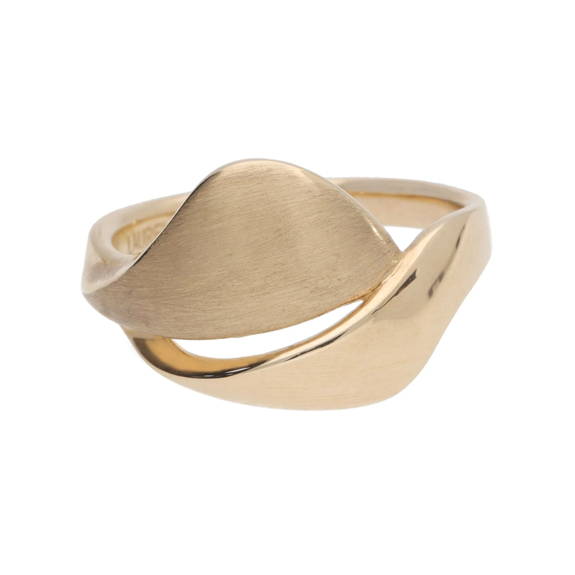 Polished 9ct Yellow Gold Split Blade Ring (P) - Image 4