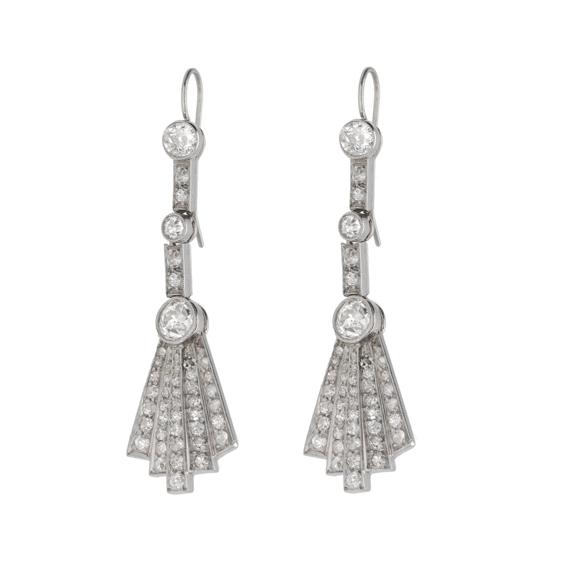 Pre-Owned Art Deco Diamond 1.80ct Drop Earrings - Image 3