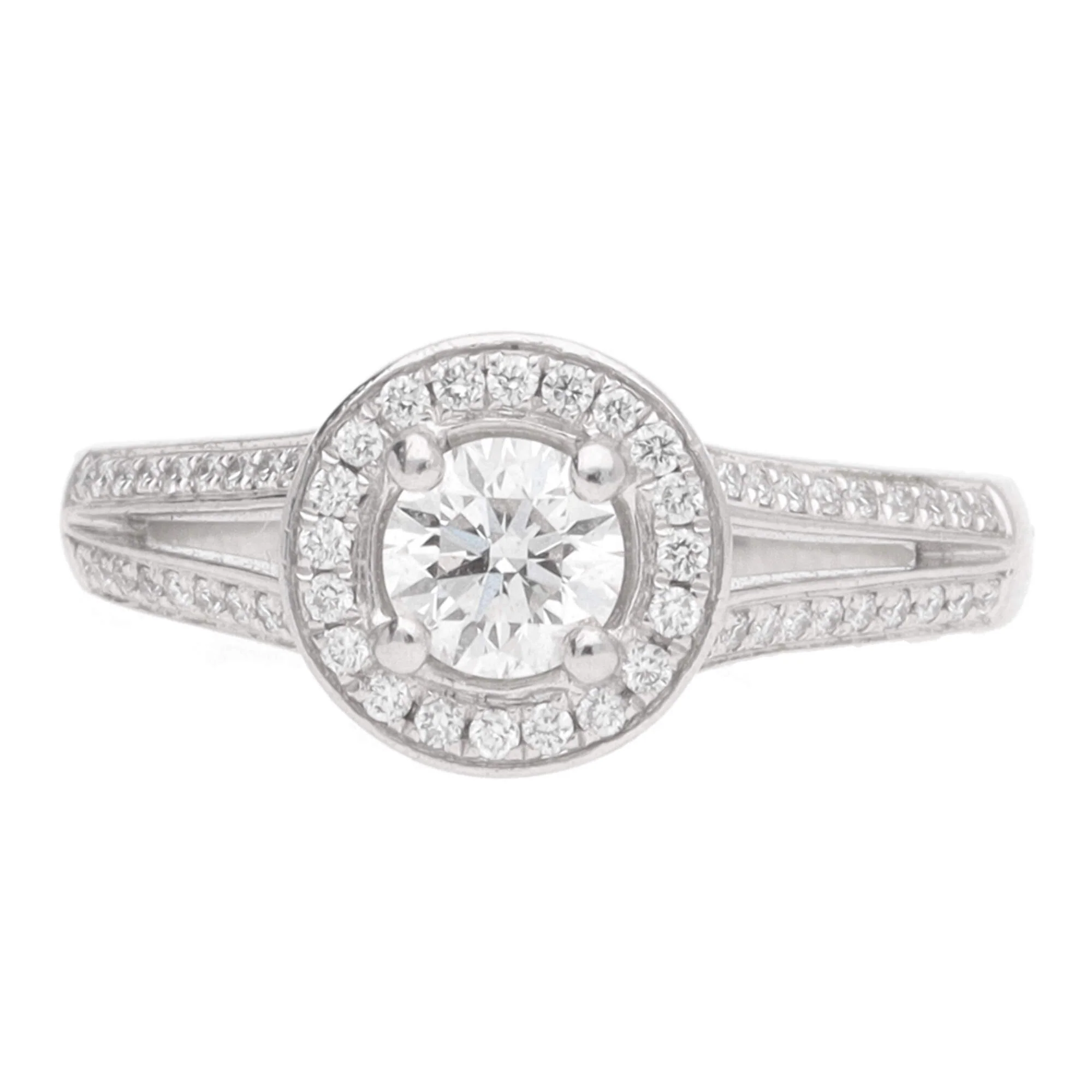 Pre-Owned Diamond 0.40ct Platinum Cluster Ring - Image 2