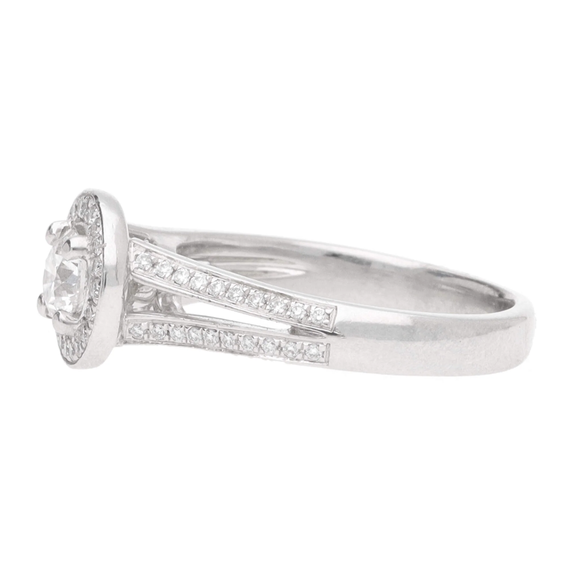 Pre-Owned Diamond 0.40ct Platinum Cluster Ring - Image 3
