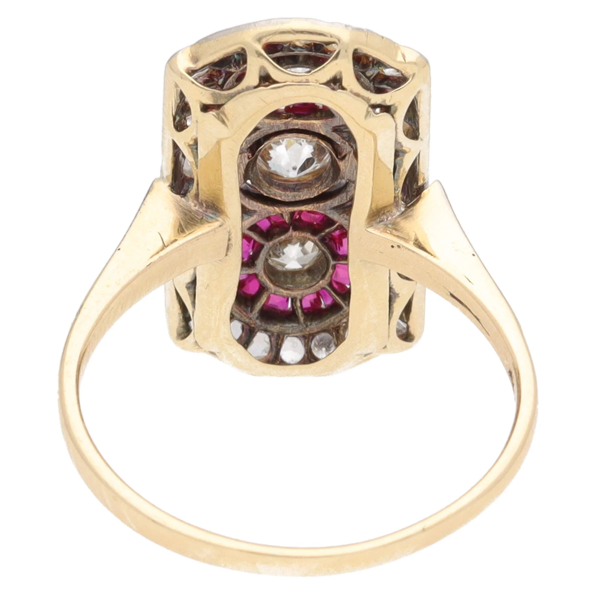 Pre-Owned Diamond and Ruby Tonneau Cluster Ring - Image 4