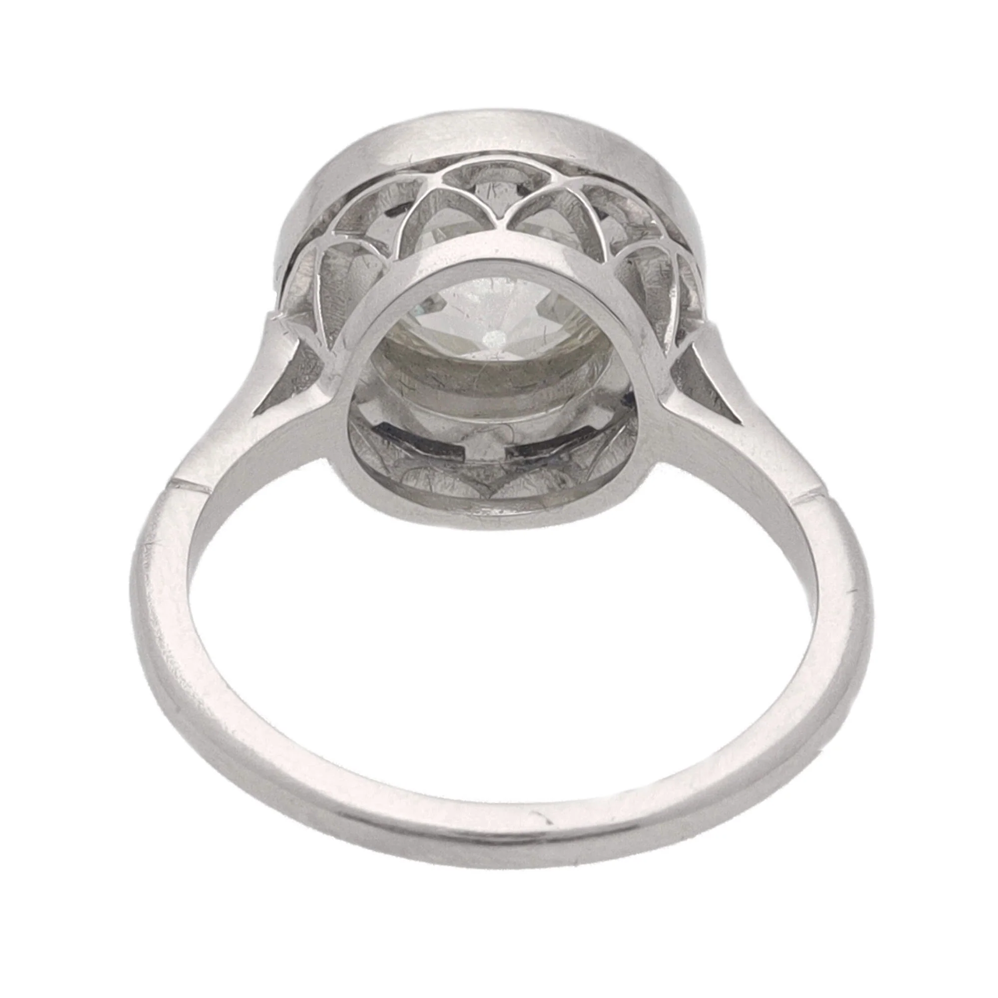 Pre-owned Diamond 2.43ct and Sapphire Platinum Ring - Image 3