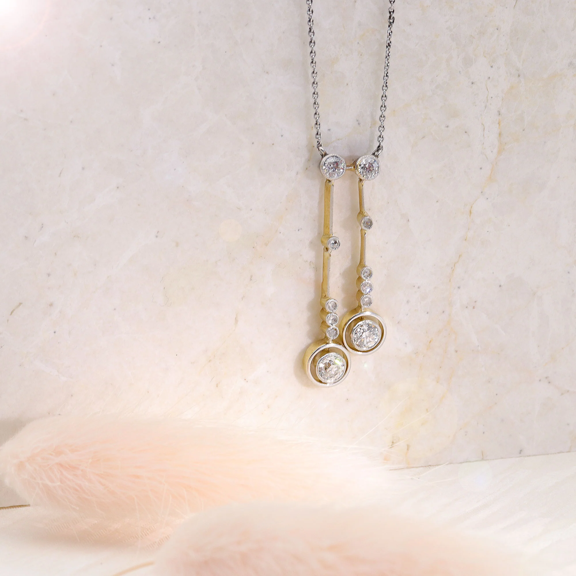 Pre-Owned Diamond Negligee Drop Necklace - Image 5