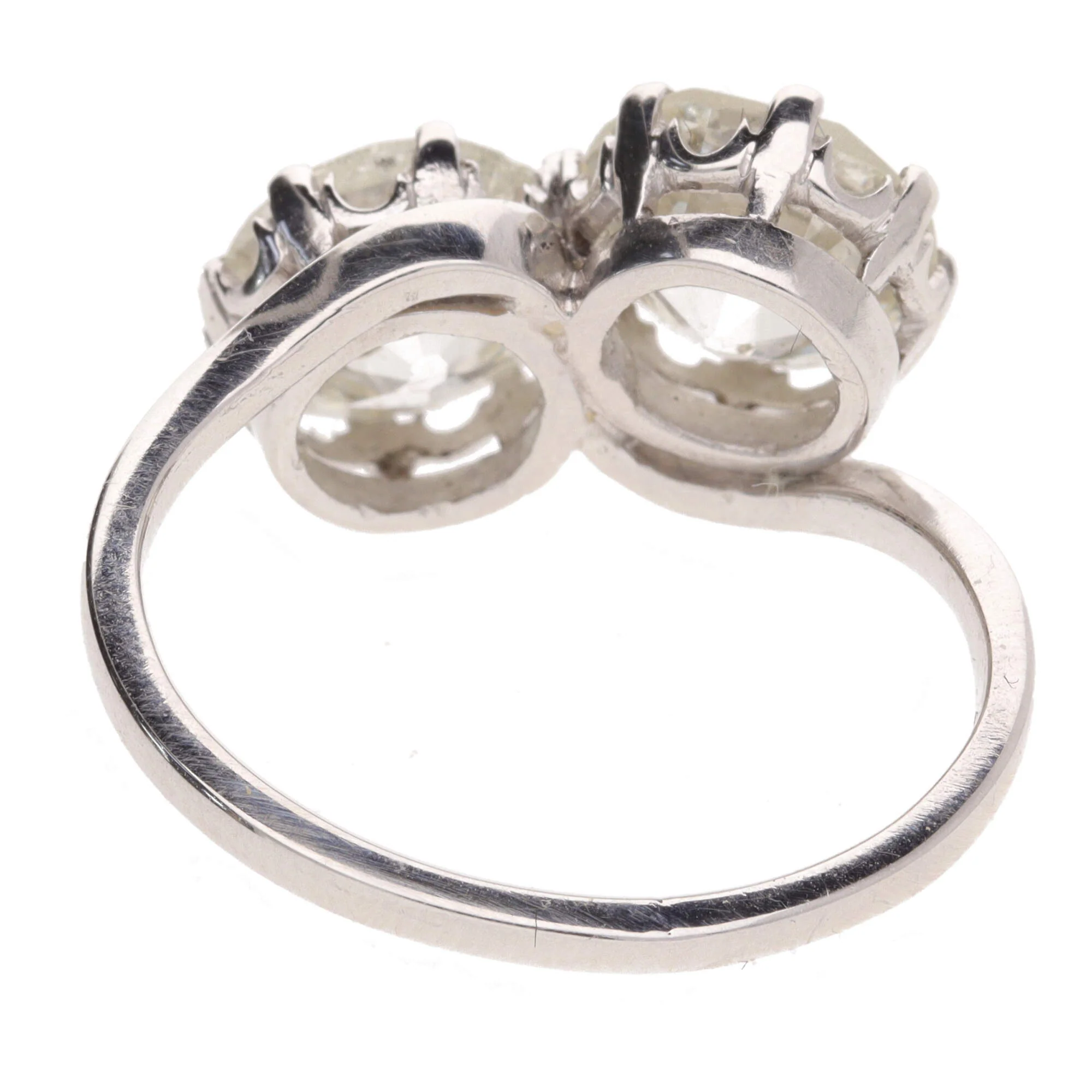 Pre-Owned Diamond 3.87ct Toi et Moi Platinum Ring - Image 4
