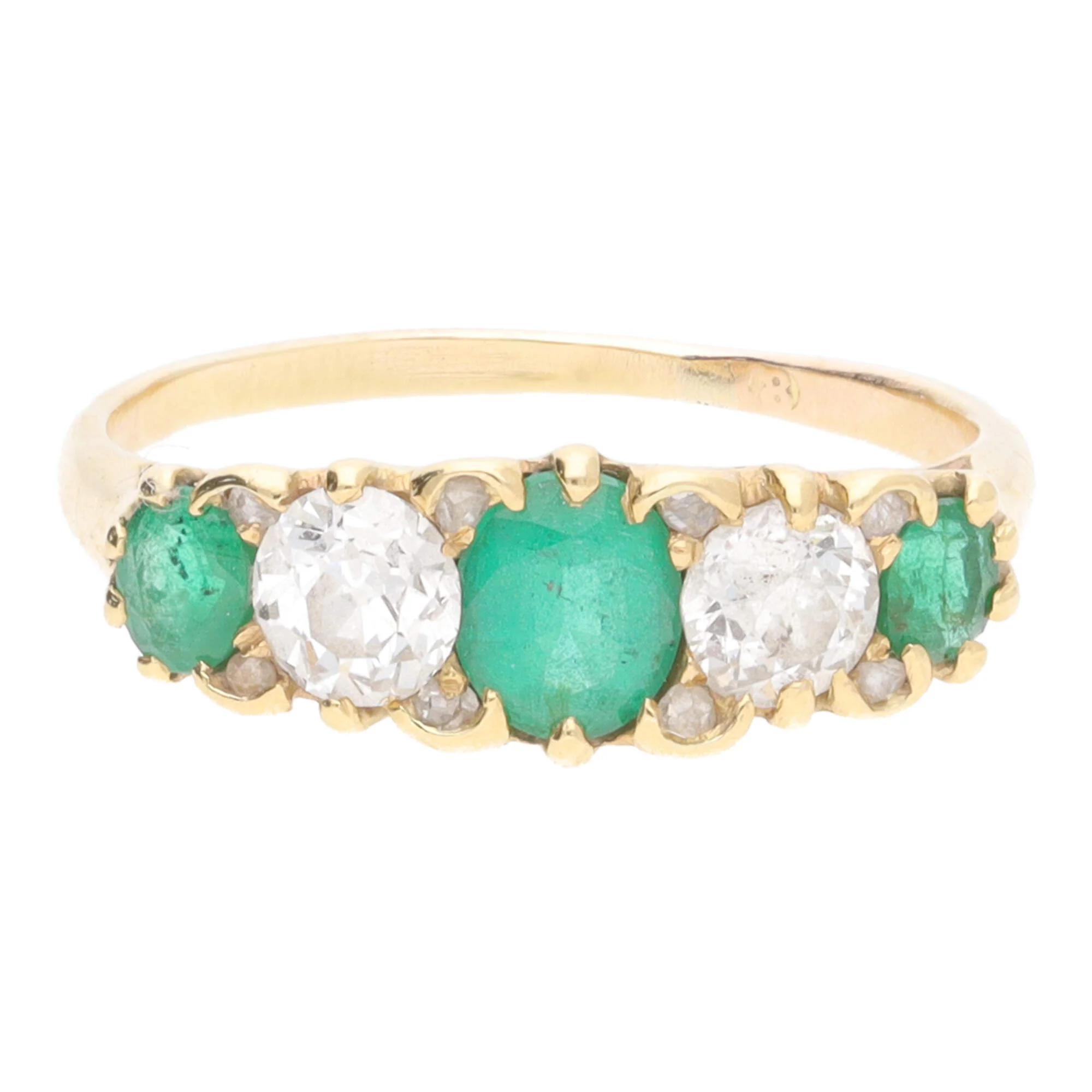 Pre-Owned Emerald and Diamond Ring - Image 2