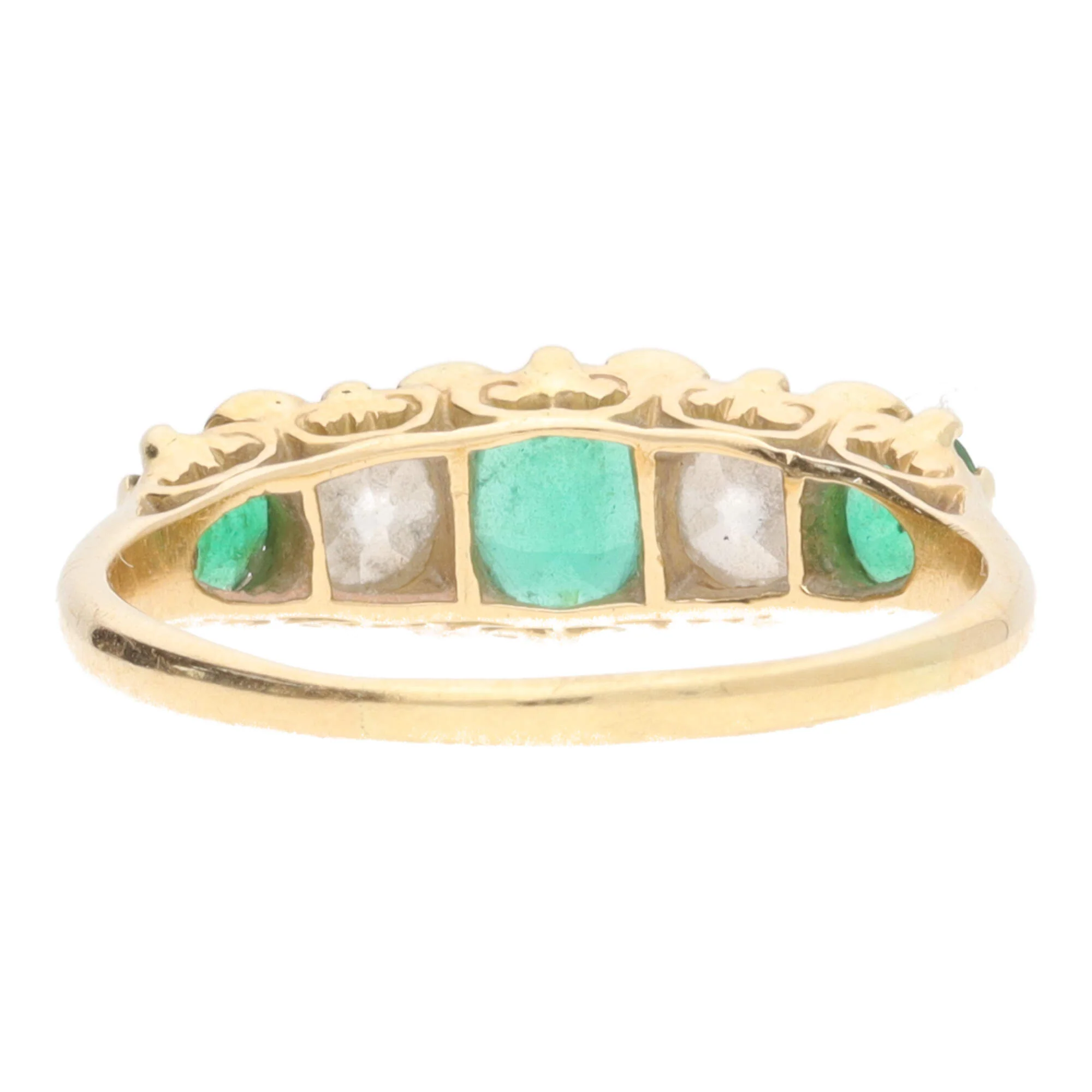 Pre-Owned Emerald and Diamond Ring - Image 4