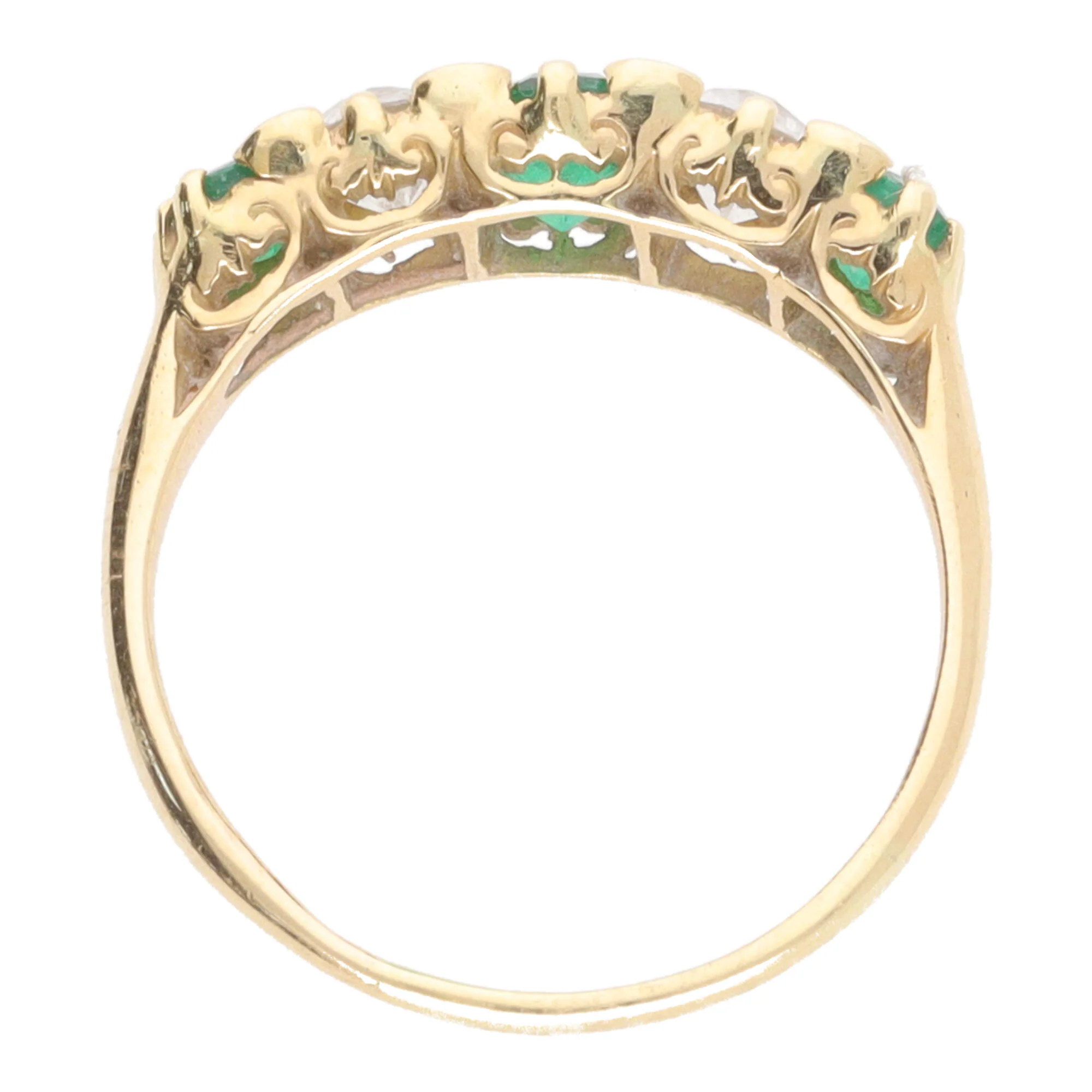 Pre-Owned Emerald and Diamond Ring - Image 5