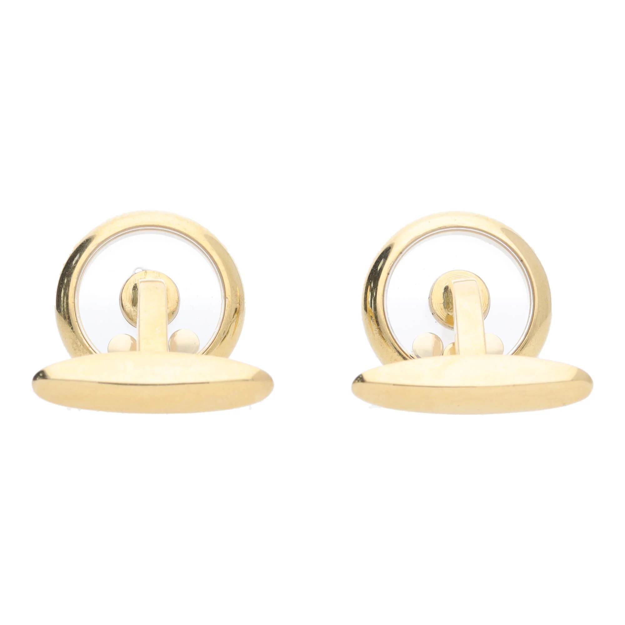 Pre-Owned Floating Diamond 18ct Yellow Gold Cufflinks - Image 4