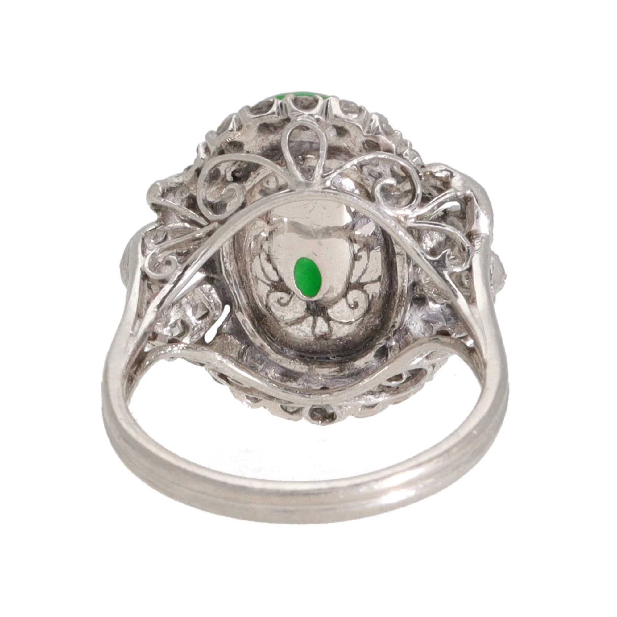Pre-Owned Jadeite and Diamond Ring - Image 4