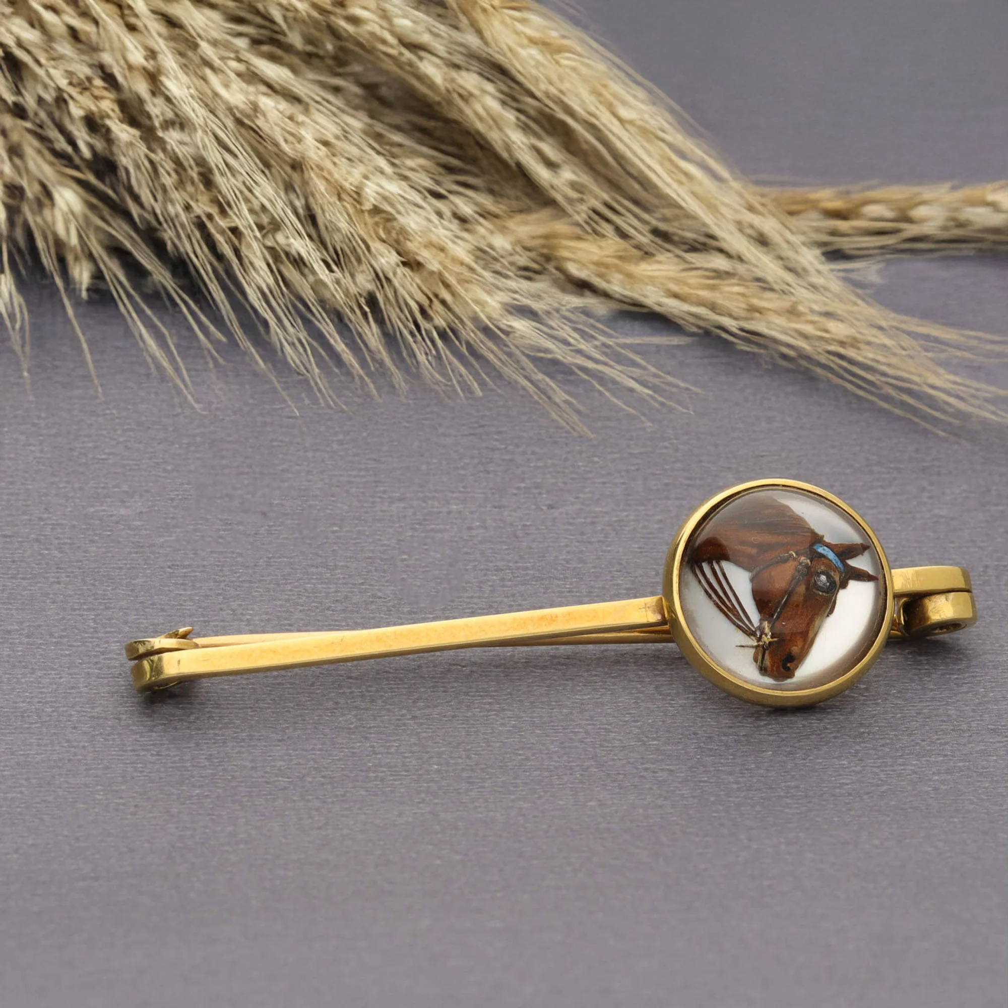 Pre-Owned Reverse Intaglio Horse Brooch - Image 5