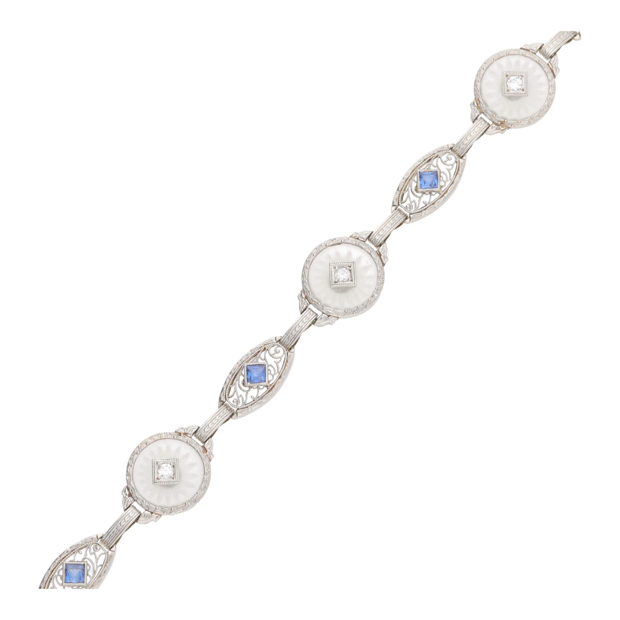 Pre-Owned Sapphire, Diamond and Rock Crystal Bracelet - Image 2