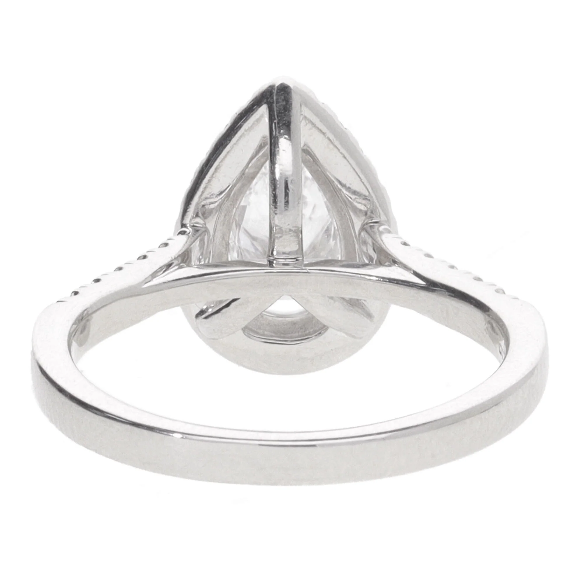Pre-Owned Skye Pear Halo 0.60ct D SI1 Diamond Platinum Ring - Image 6