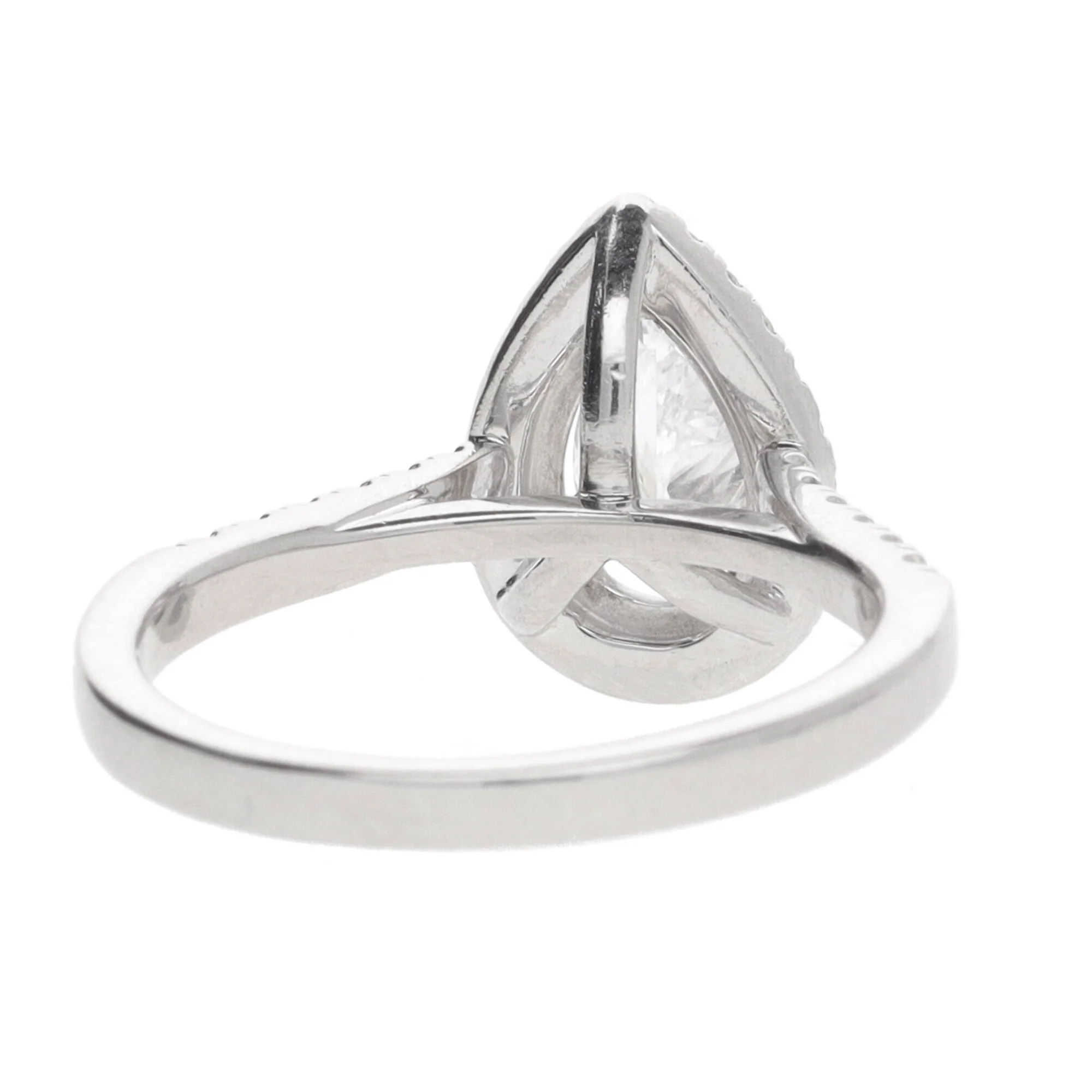 Pre-Owned Skye Pear Halo 0.60ct D SI1 Diamond Platinum Ring - Image 8