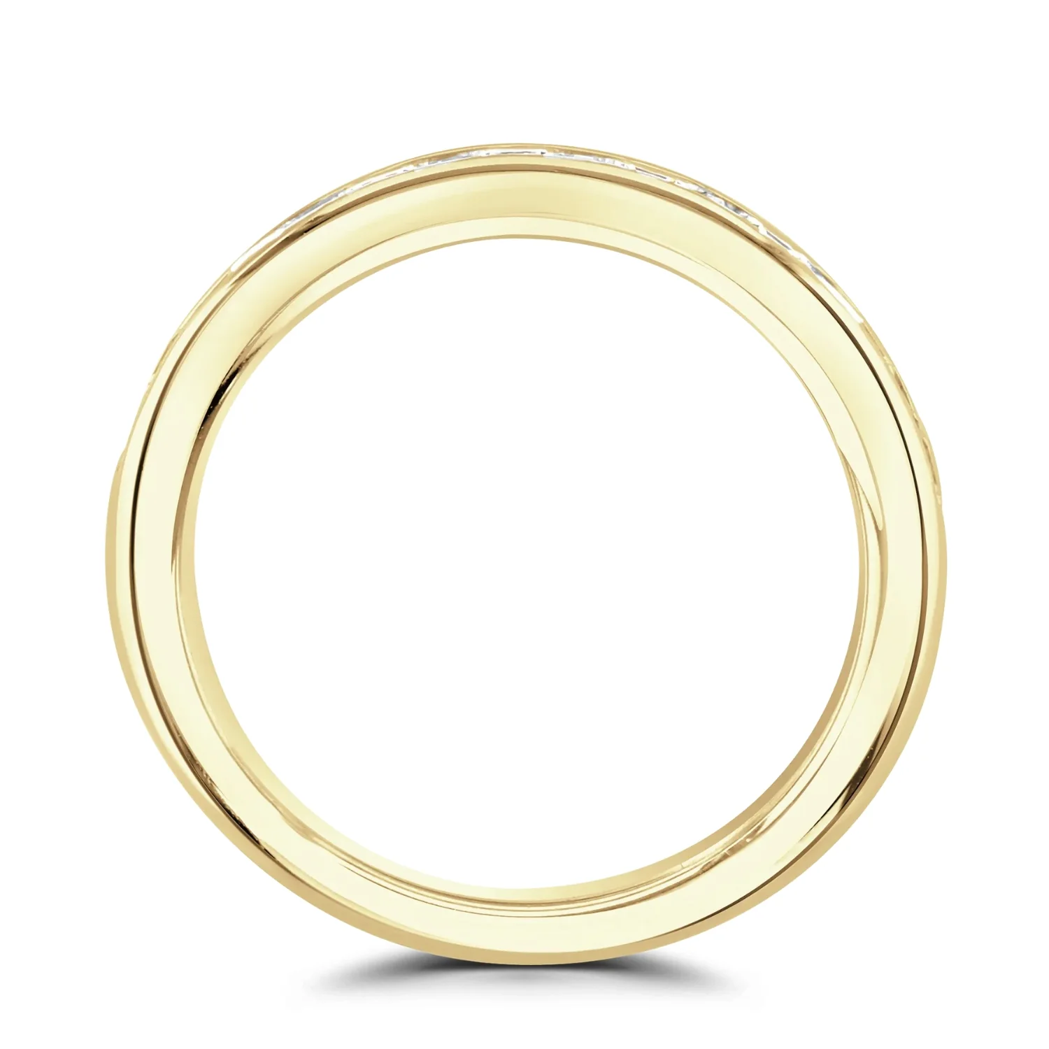 Princess and Baguette Diamond Half Eternity 9ct Yellow Gold Ring by Brown & Newirth - Image 3