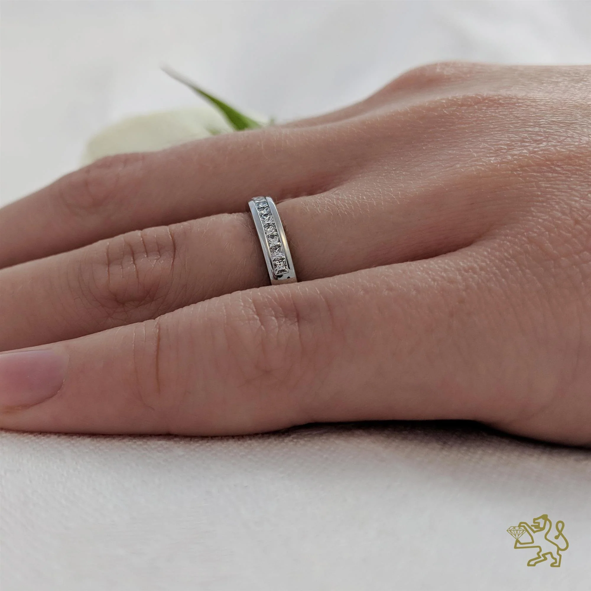Princess Channel Bridal 0.27ct Diamond Platinum Ring - Image 2