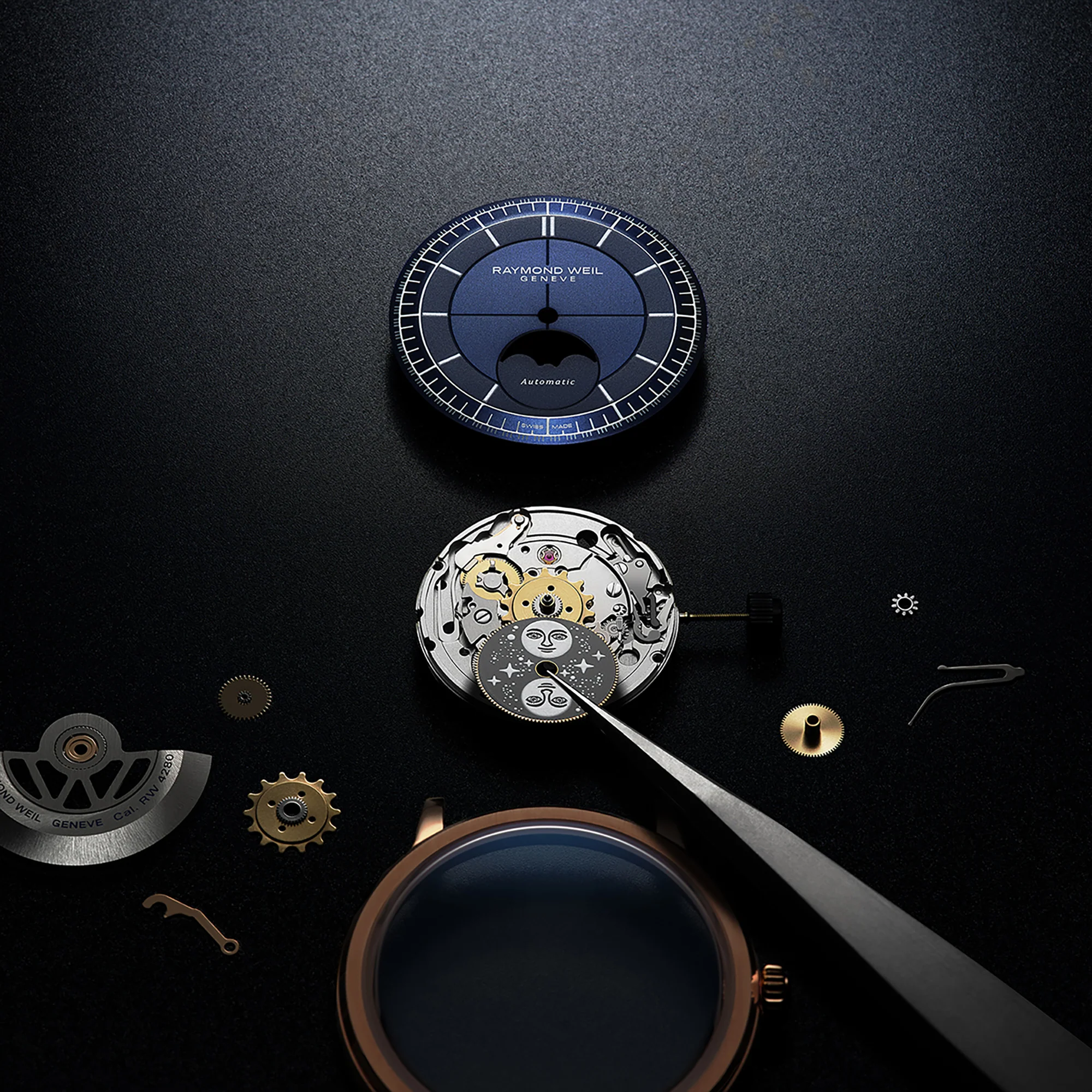 Raymond Weil Millesime Moon Phase 39.5mm Automatic Watch 2945-PC5-50001 - Image 4