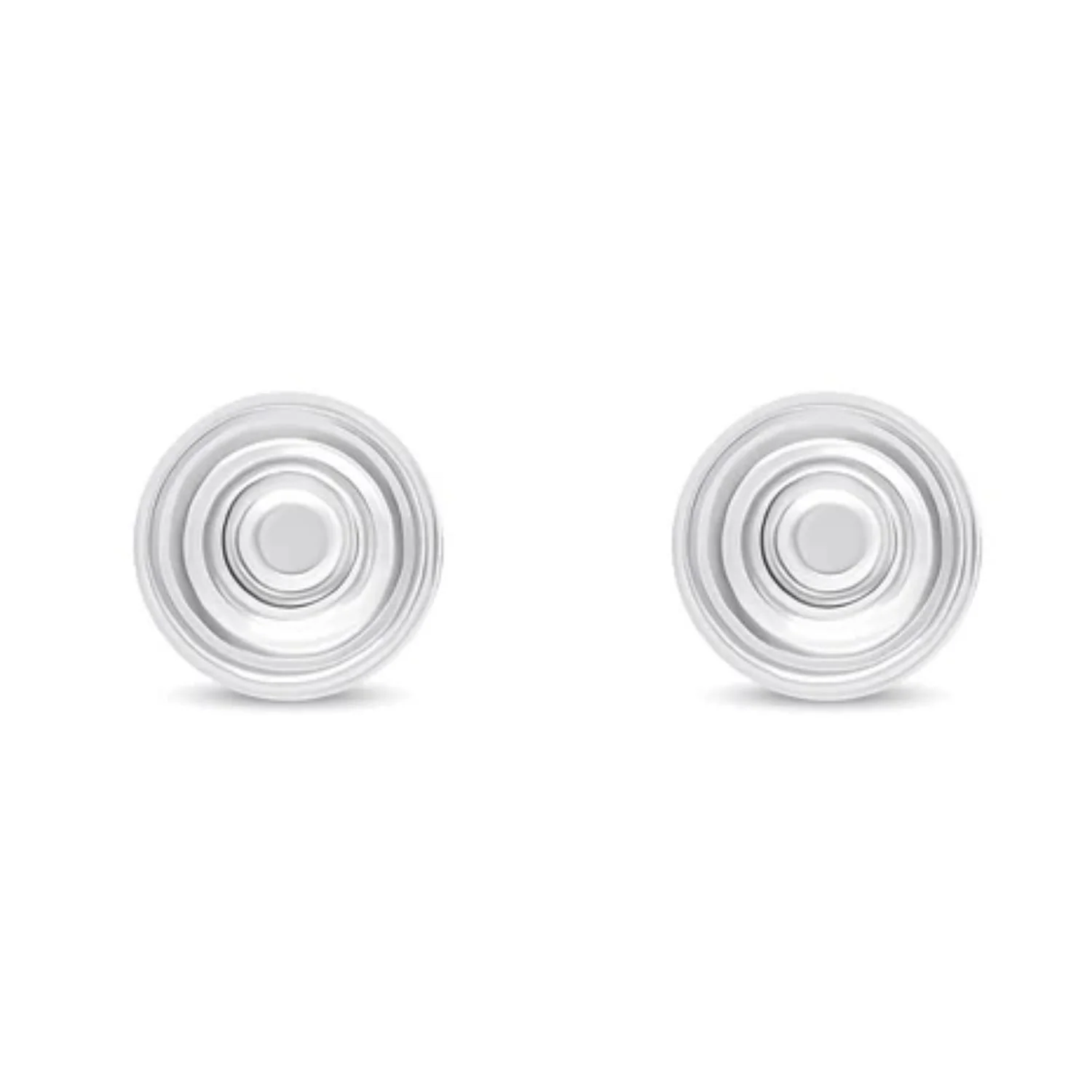 Ridged 9ct White Gold Ball Stud Earrings