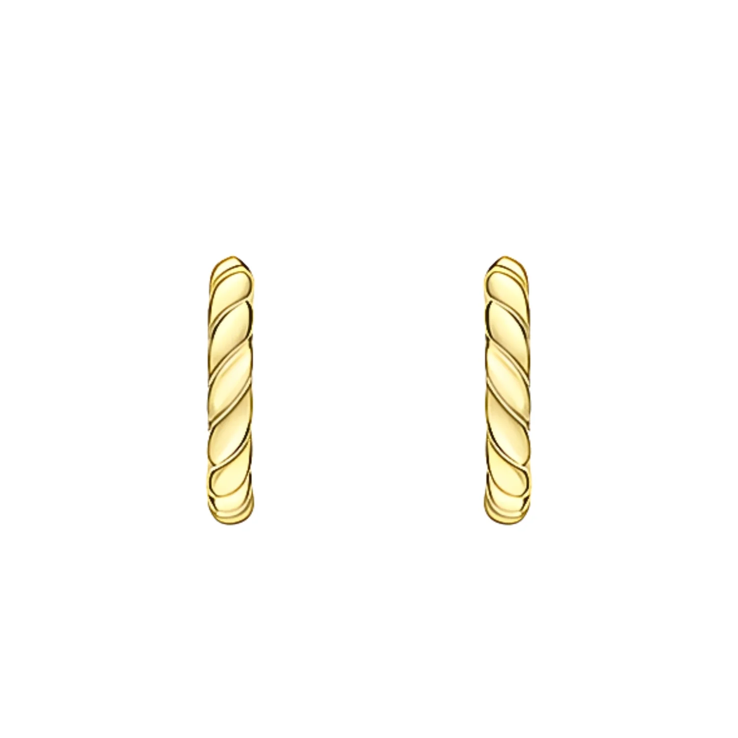 Rope Design 9ct Yellow Gold 12mm Hoop Earrings - Image 3