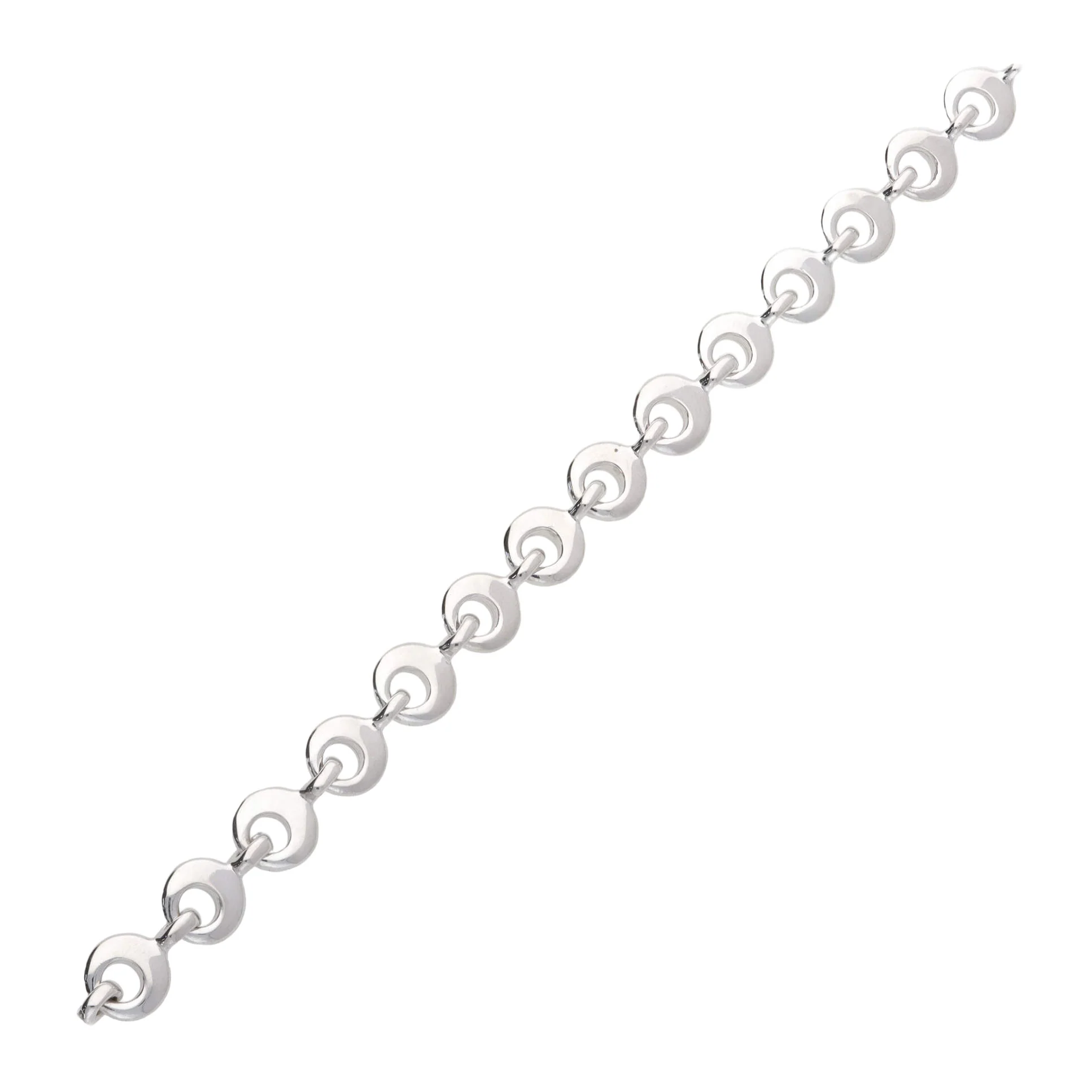 Round Link 9ct White Gold Bracelet - Image 2