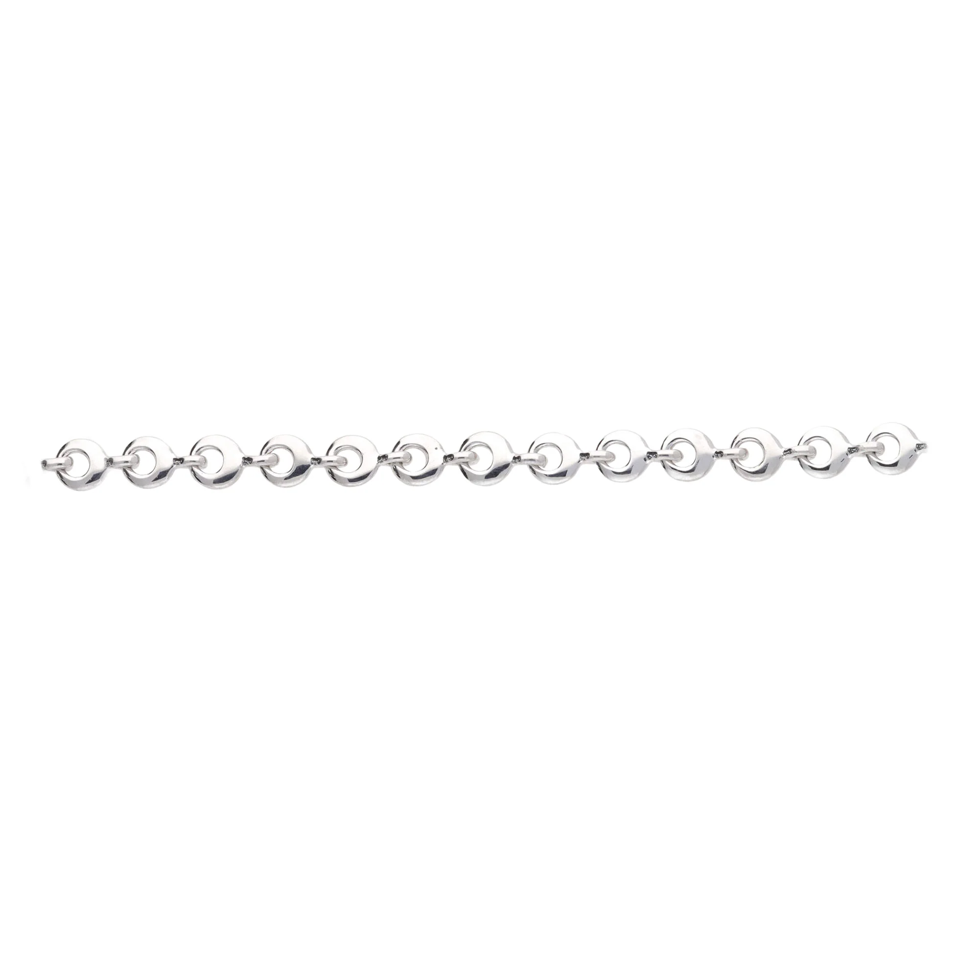 Round Link 9ct White Gold Bracelet - Image 3