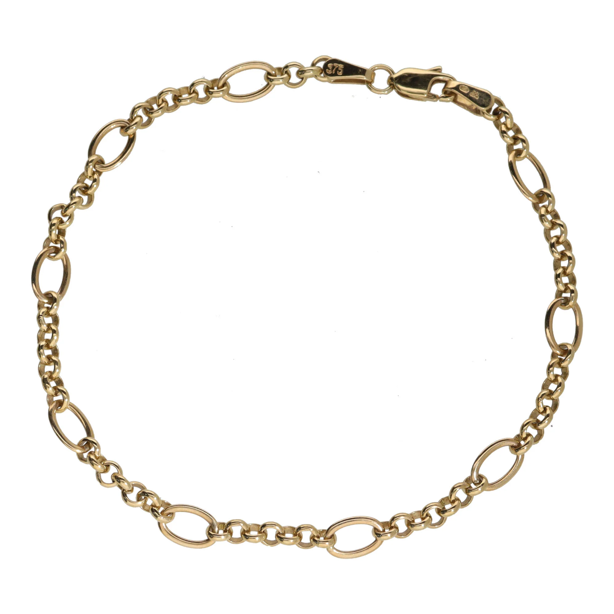 Rounded Belcher Link 9ct Yellow Gold Bracelet - Image 2