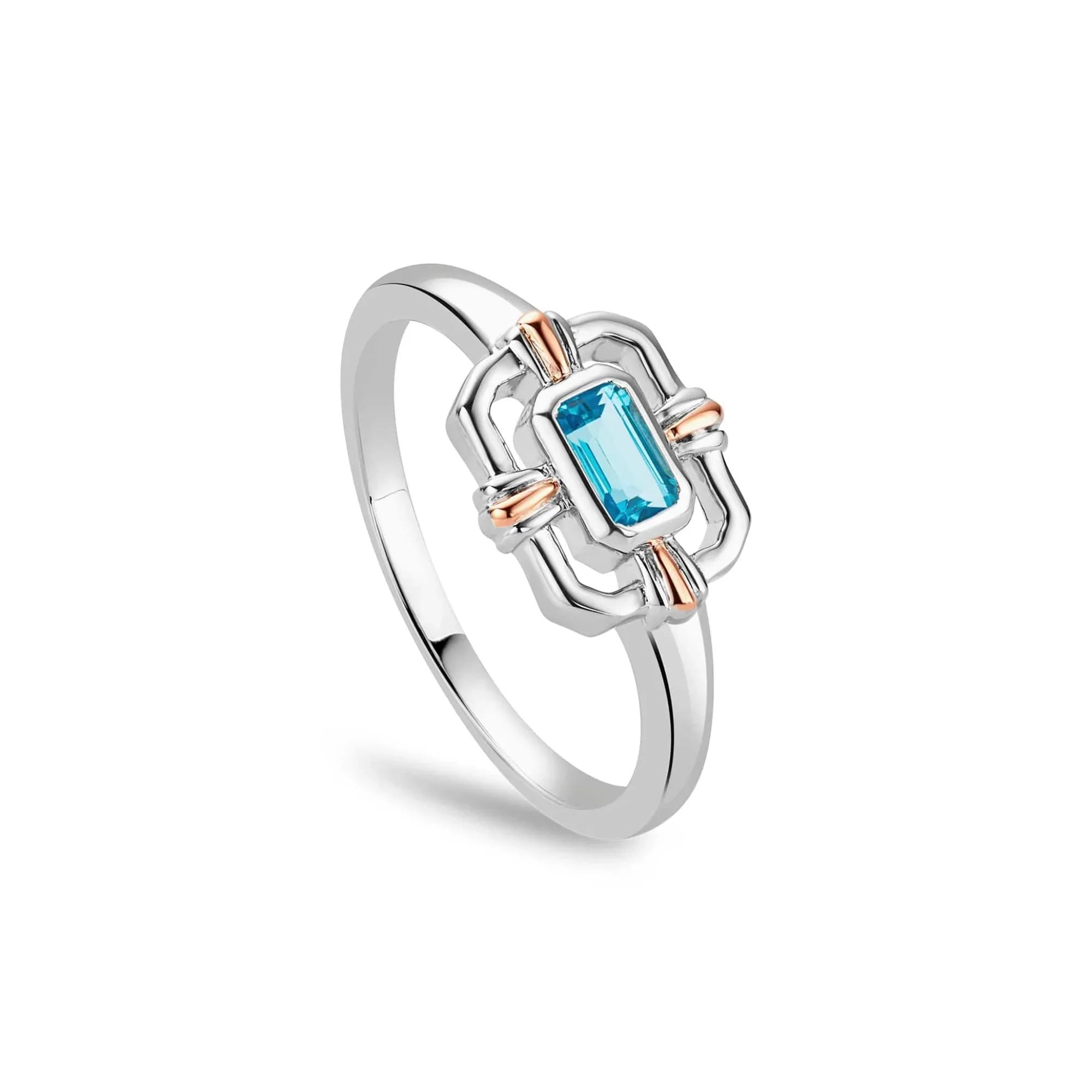 Clogau Royal Clogau® Sterling Silver Gateways Ring with Swiss Blue Topaz 3SEGW0729 (M)