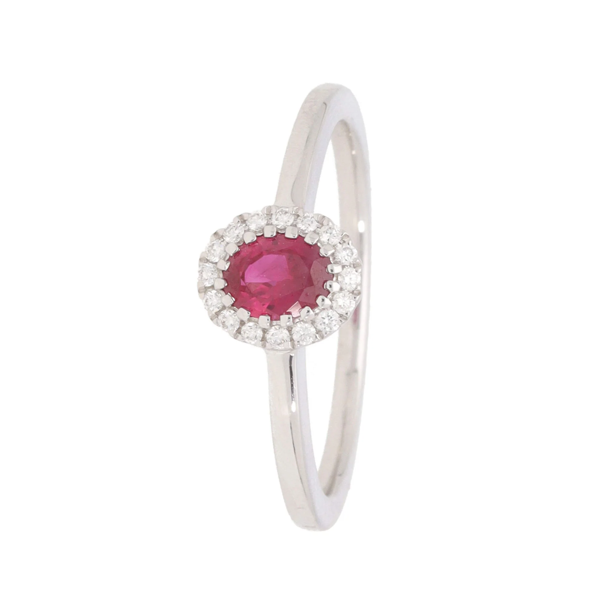 Ruby and Diamond 18ct White Gold Cluster Ring (N) - Image 6