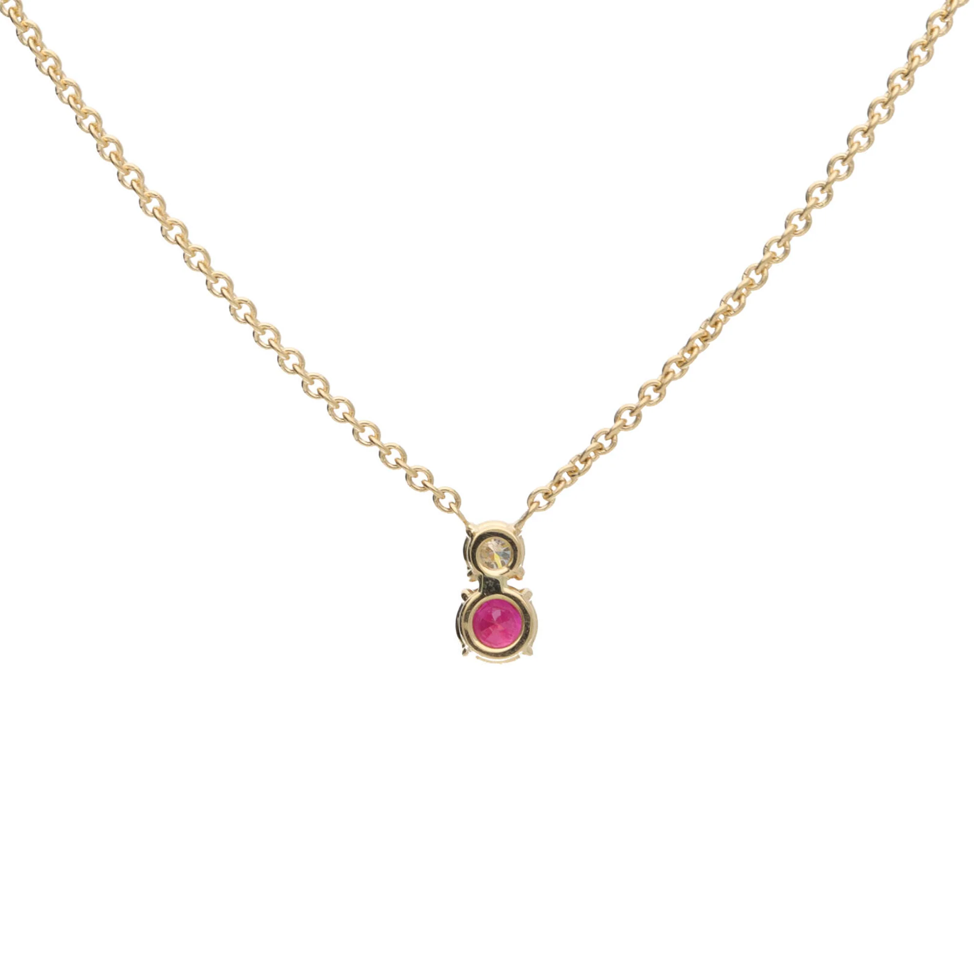 Ruby and Diamond 18ct Yellow Gold Necklace - Image 2