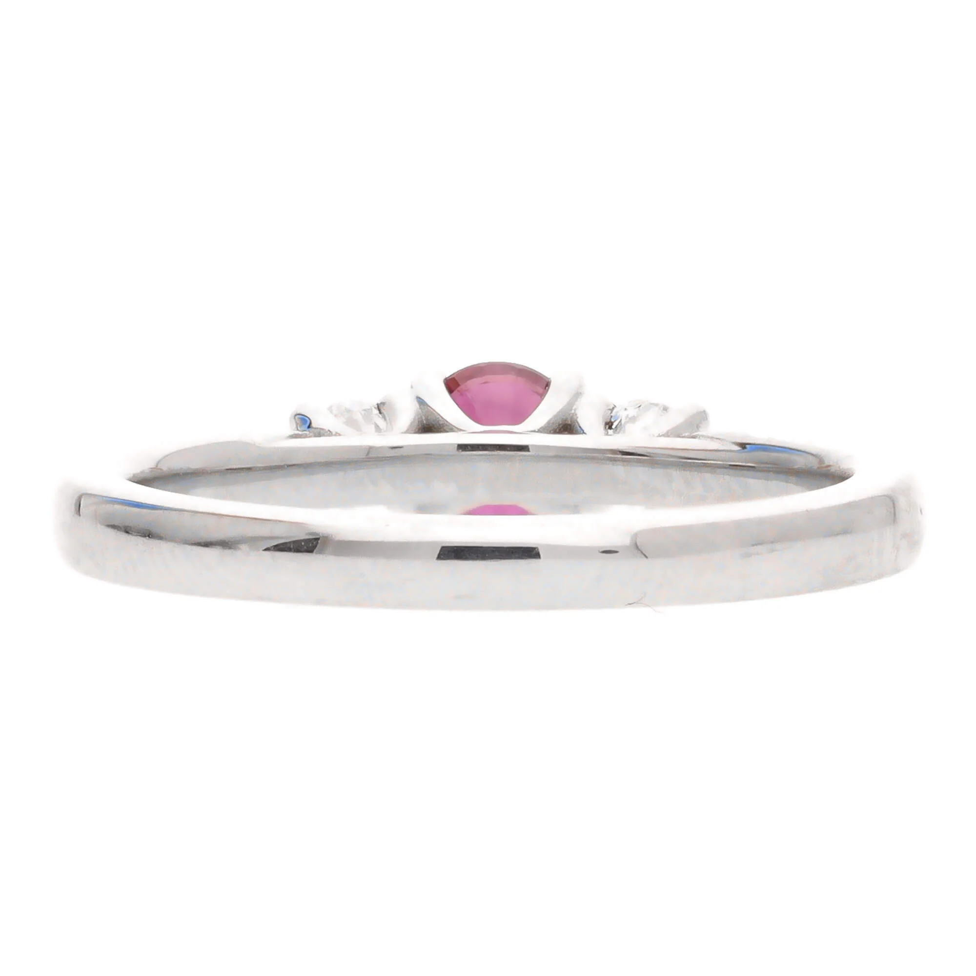 Ruby and Diamond Platinum Triliogy Ring (M.5) - Image 3