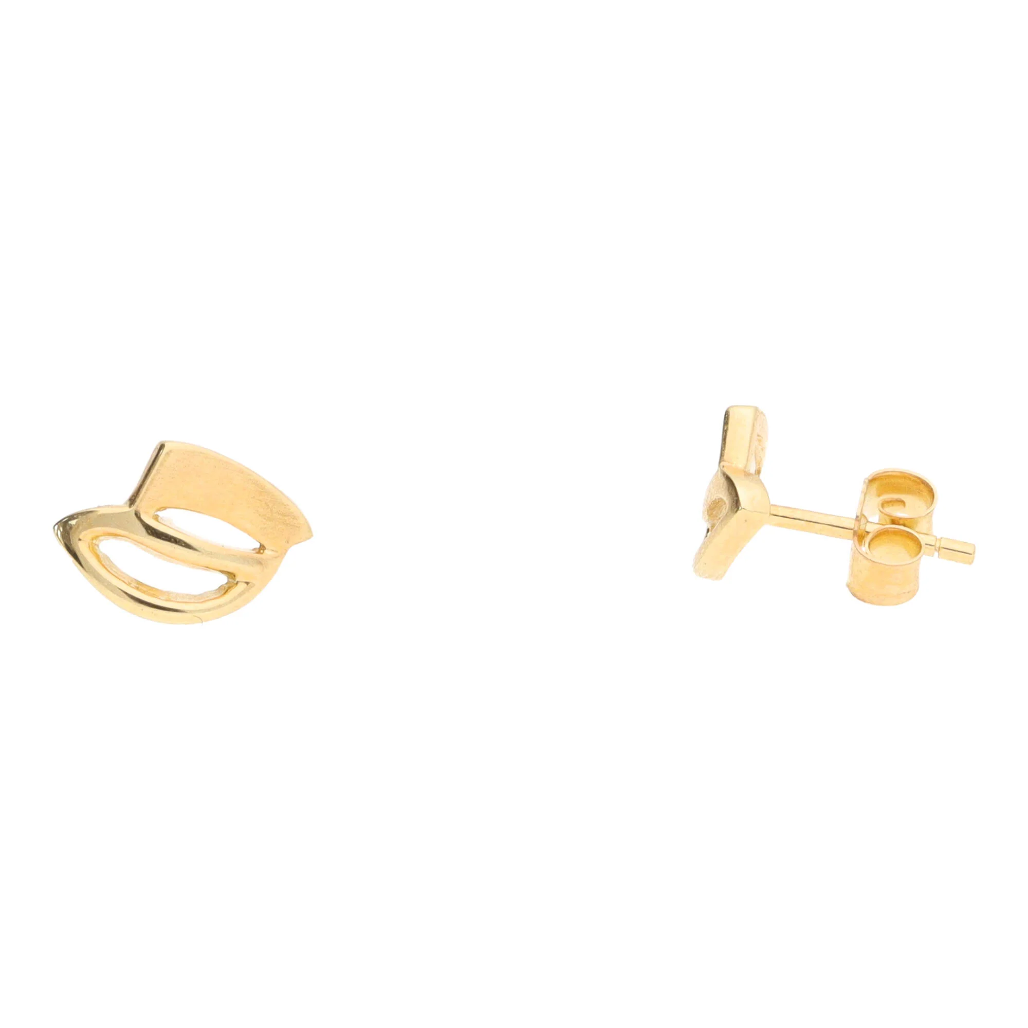 Sail Shape 9ct Yellow Gold Stud Earrings - Image 2