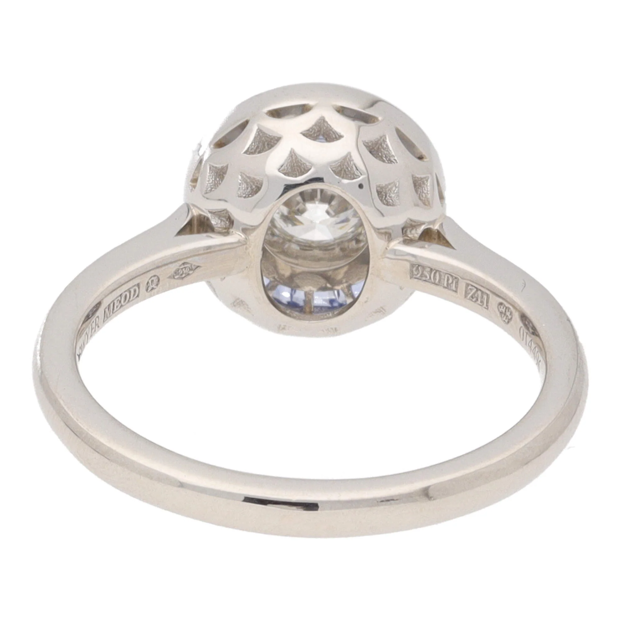 Sapphire and Diamond 0.40ct Platinum Halo Ring - Image 5